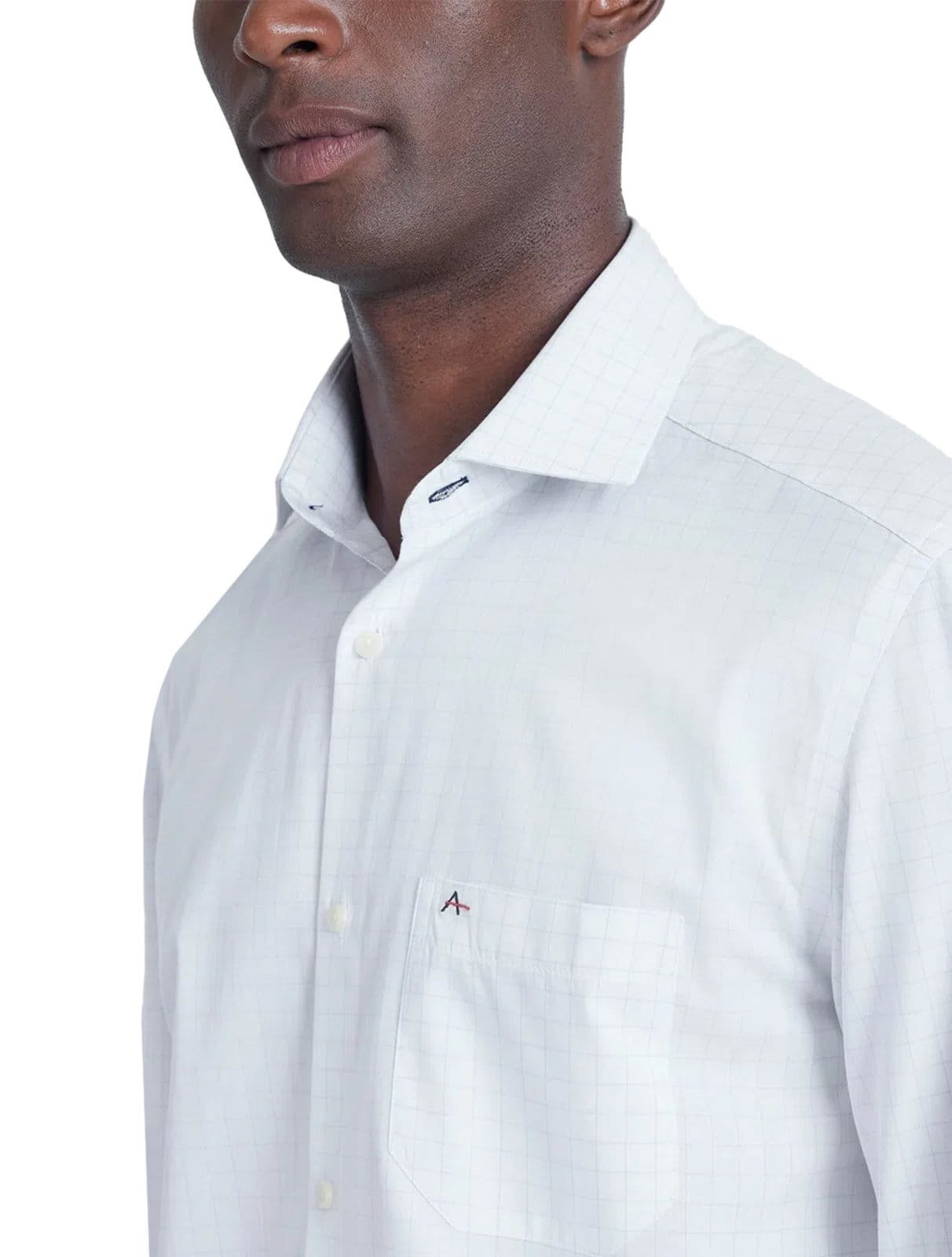 Vista 2 Camisa Aramis Masculina Regular Tricoline Xadrez Branca Aramis azul/branco/xadrez azul