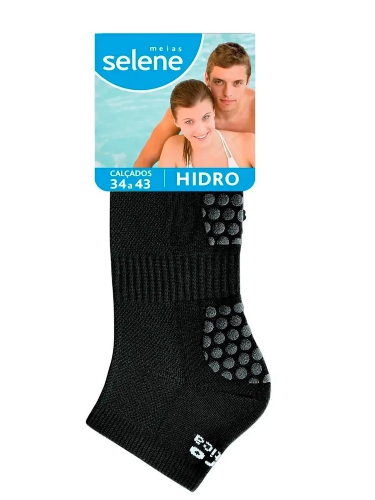 Vista 2 Kit 6 Pares de Meias Hidroginástica Selene 4010 SELENE preto