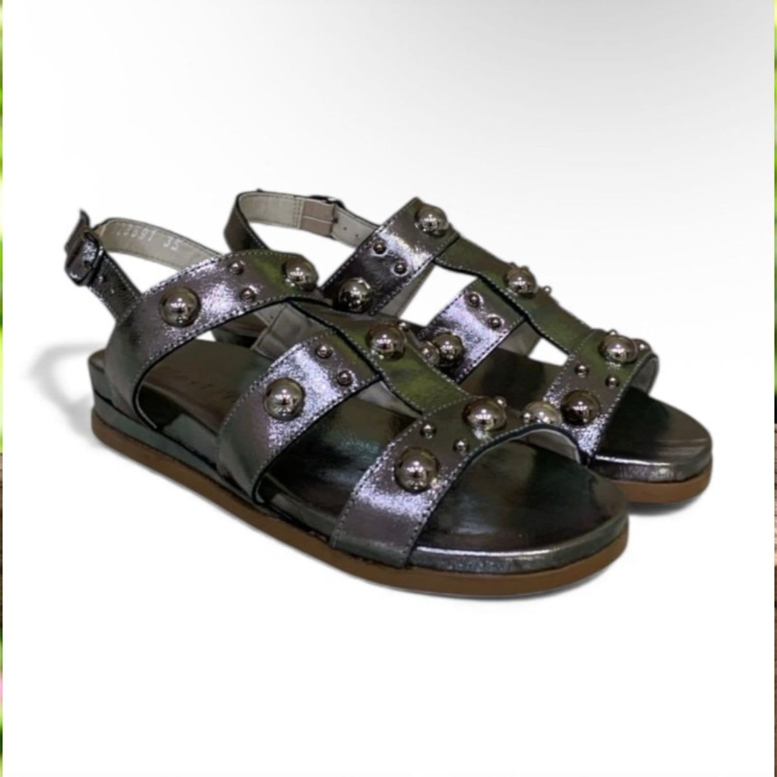 Vista 2 Sandália Feminina Anabela Moscardini em Couro 528891 Onix Moscardini grafite