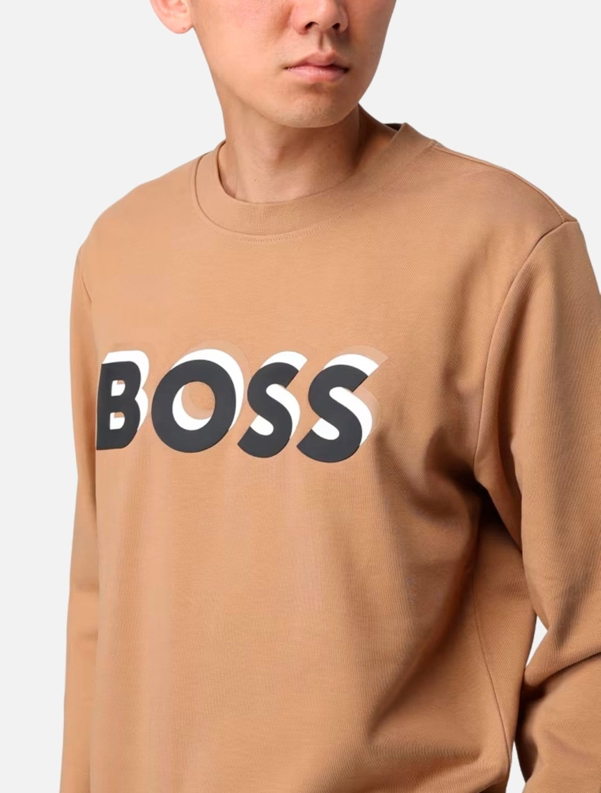 Vista 2 Blusa Hugo Boss Moletom Soleri 07 Hugo Boss bege