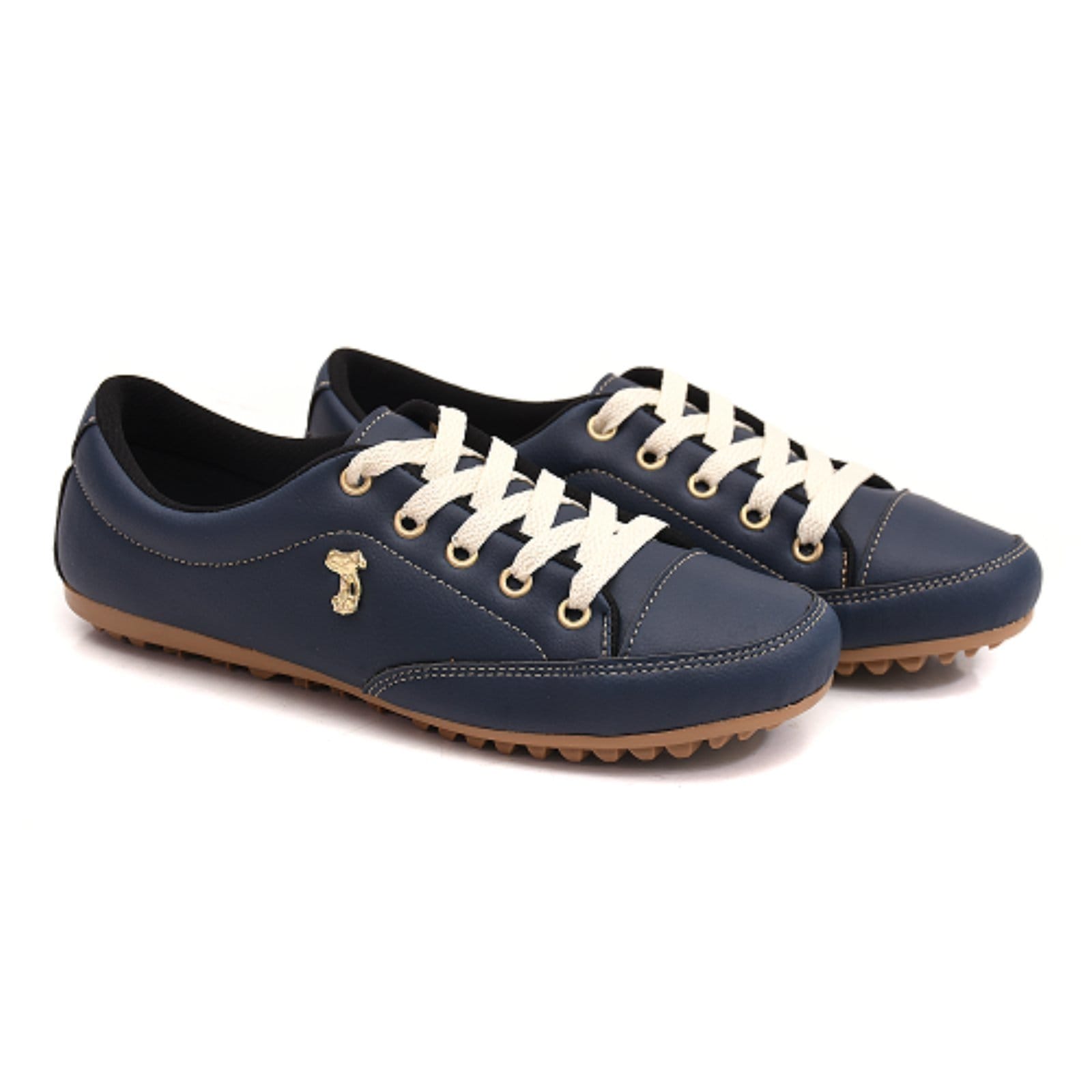 Vista 2 Sapatênis Feminino Comfort Casual Cadarço Cor Broche ROMEU E JULIETA SHOES azul marinho