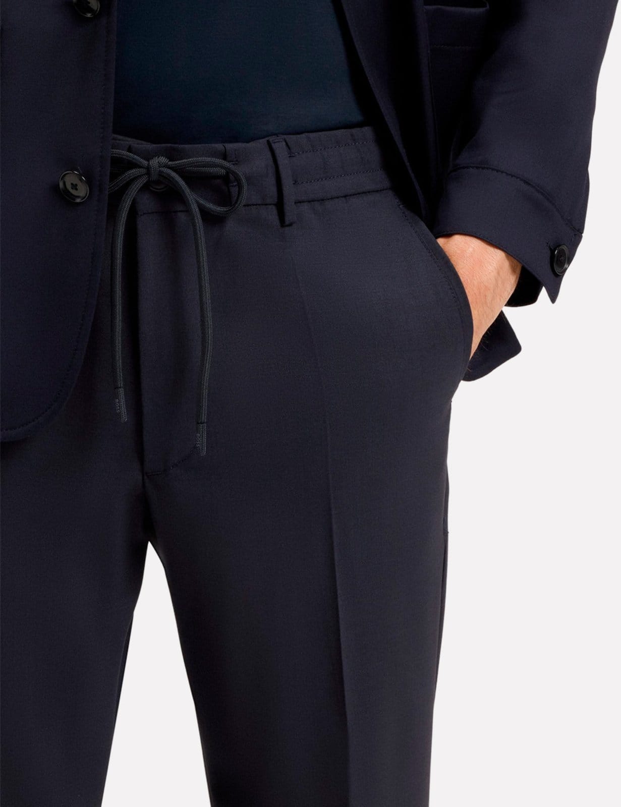 Vista 2 Calça Hugo Boss Masculina Modern Regular Fit P Kane1 RDS Hugo Boss azul marinho