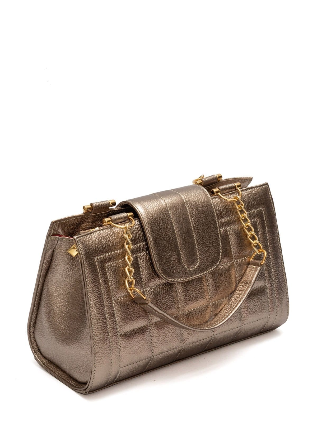 Vista 2 Bolsa de Couro Luxo Griffazzi Griffazzi prata velho