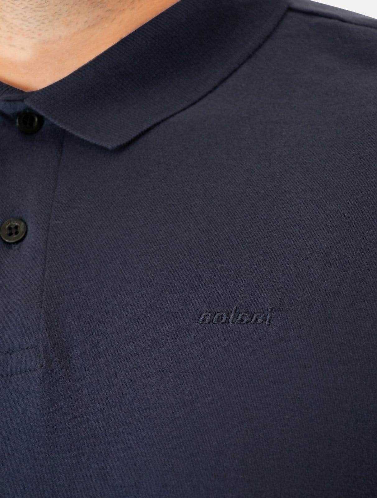 Vista 2 Polo Colcci Masculina Malha Class Navy Logo Azul Marinho Colcci azul marinho navy