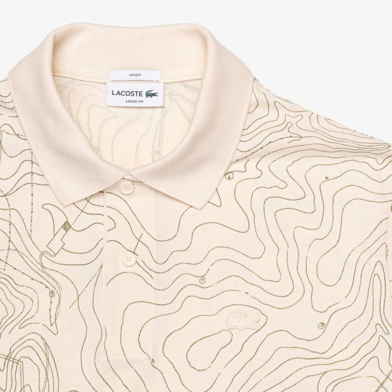Vista 2 Polo Masculina de Piqué Estampado em Modelagem Solta Lacoste branco