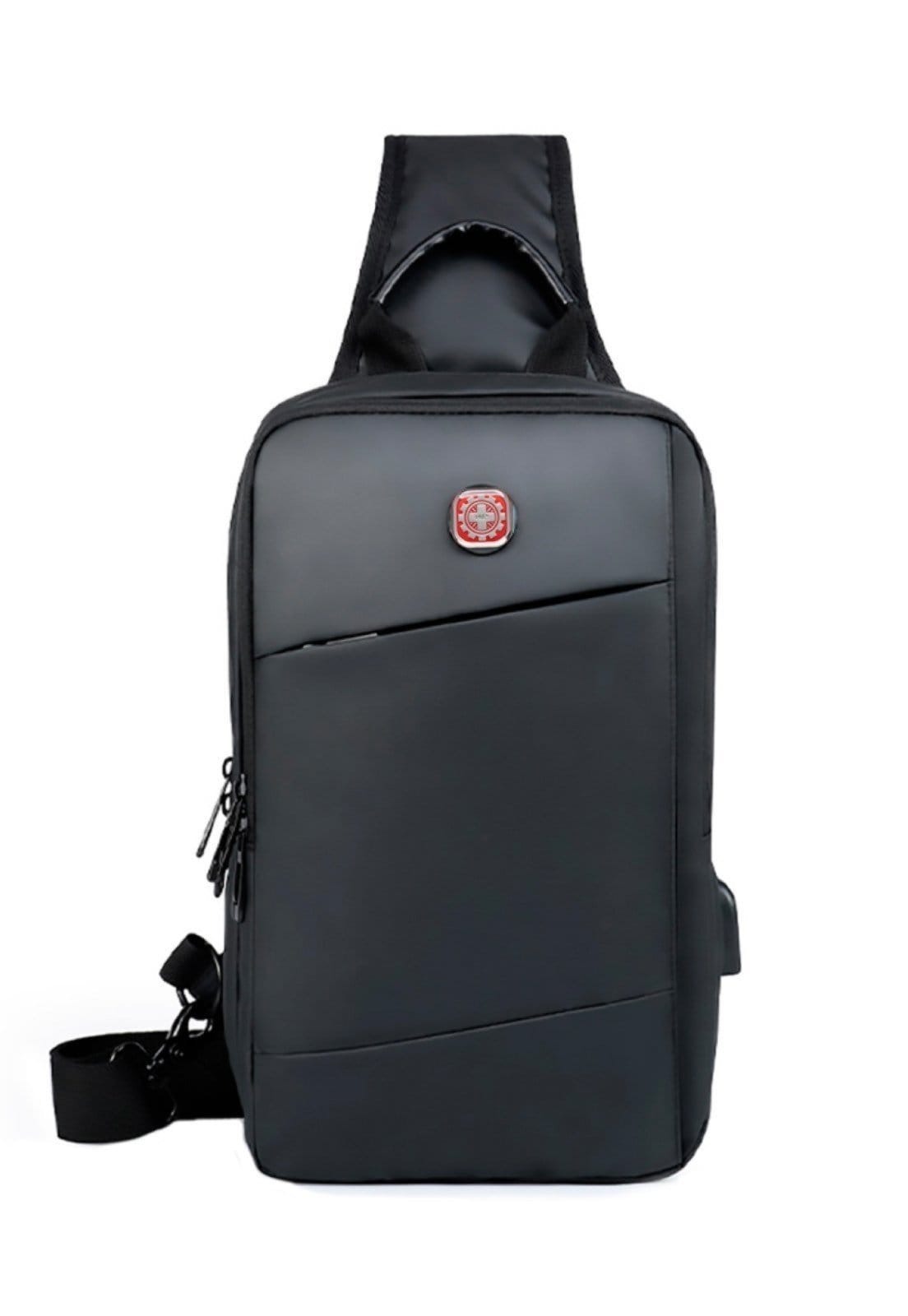 Vista principal Shoulder Bag Crossgear Transversal Antifurto Impermeável Usb PRETA Crossgear preto