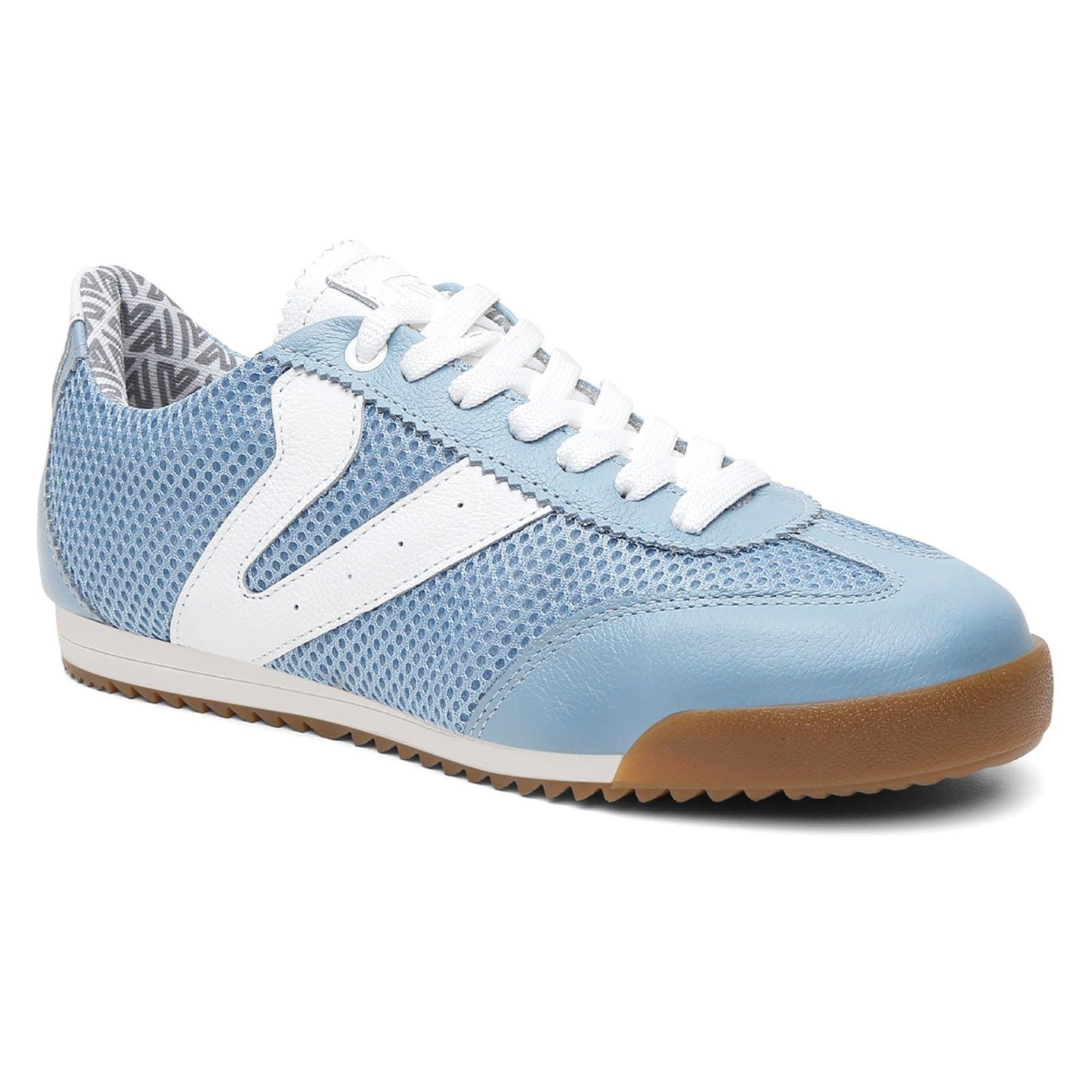 Vista 2 Kit 2 Tênis Feminino Vittal Couro Legítimo Naomi Casual Clássico Retrô Dourado e USE VITTAL azul/dourado azul