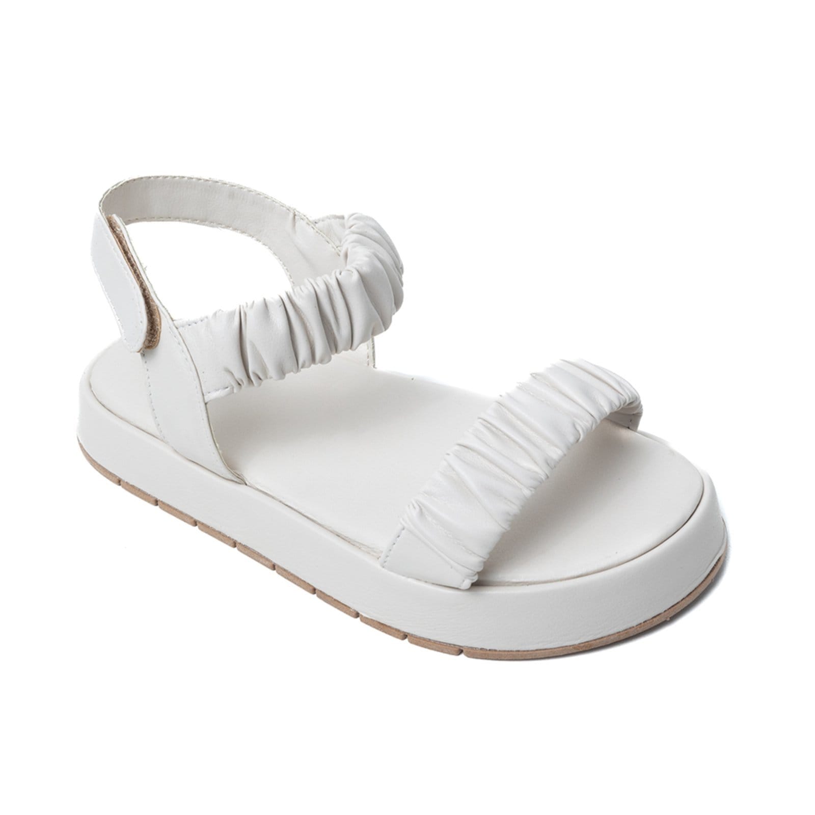 Vista principal Papete Rasteira Sandalia Sola Alta Plataforma Off White TELLINI STORE off-white white