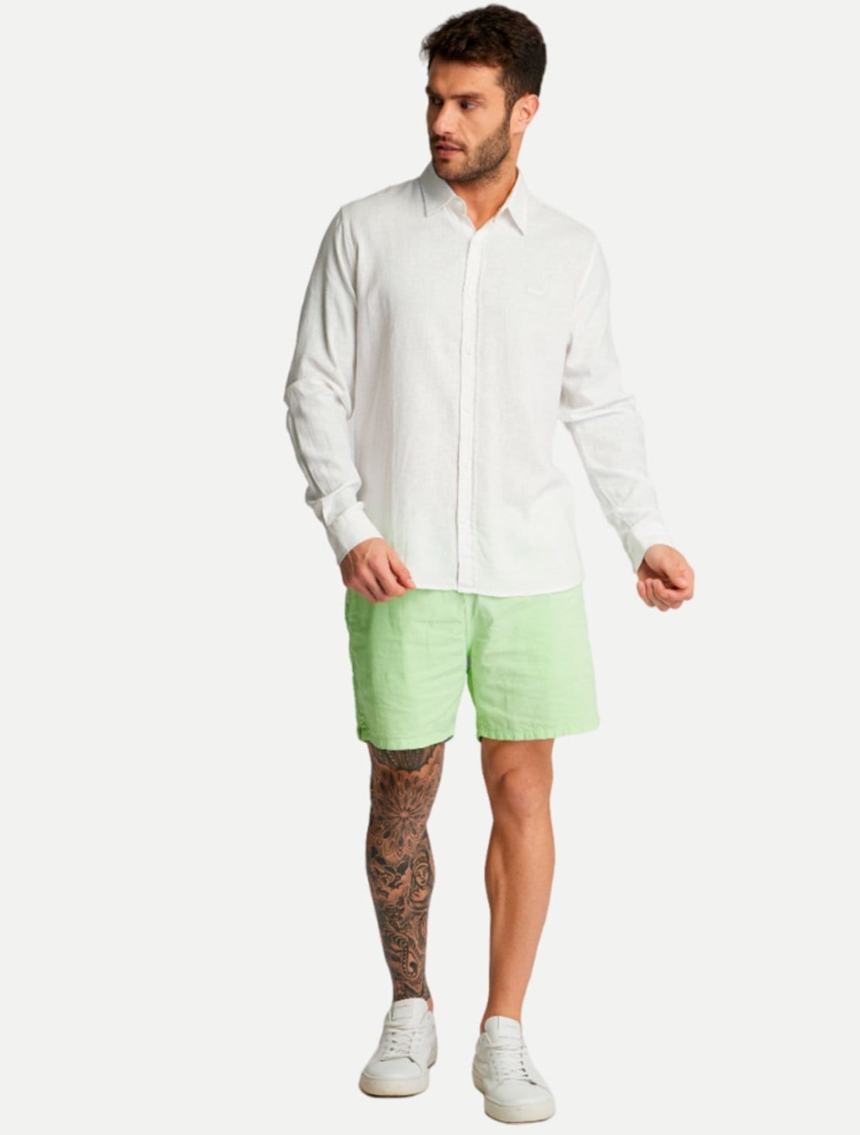 Vista principal Camisa King & Joe ML Linho CS23207 Branca King E Joe branco