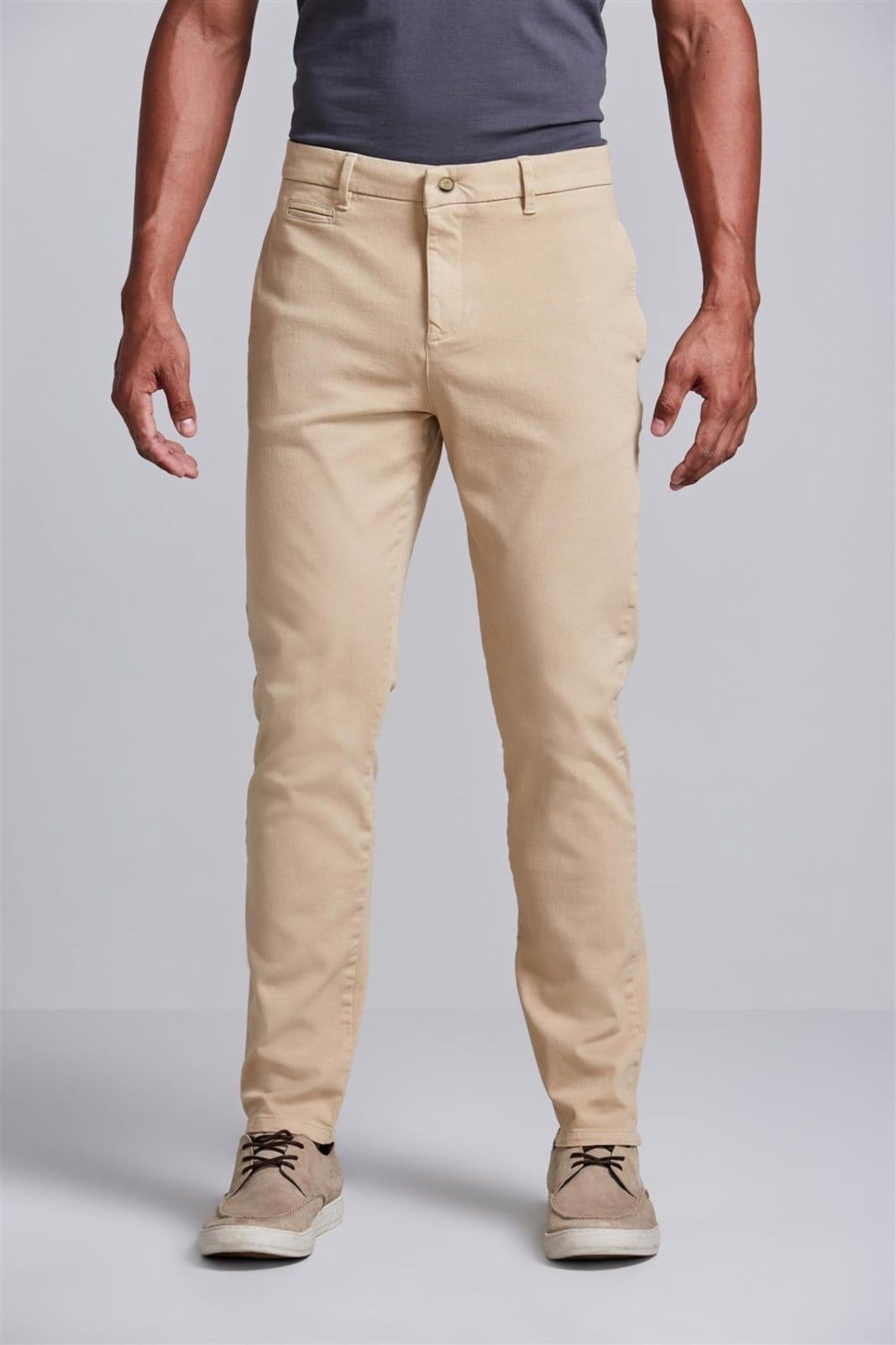 Vista principal HIGHSTIL Calça Sarja Slim Fit - Khaki HIGHSTIL verde oliva khaki