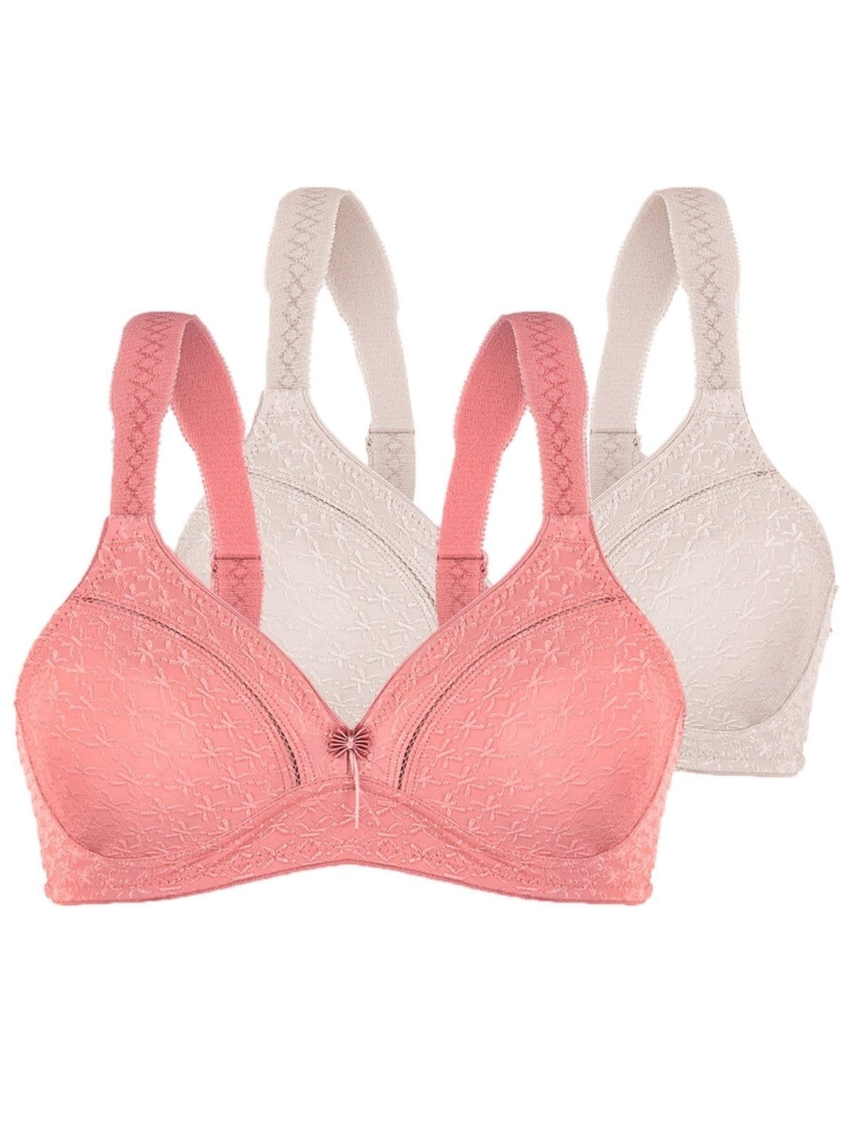 Vista principal Kit com 2 Sutiãs sem Aro e sem Bojo Duloren 111248 Taça B Duloren rosa