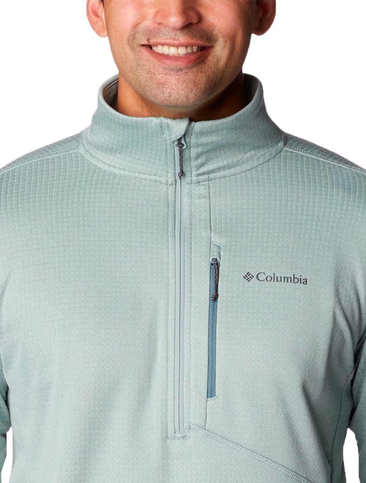 Vista 2 Jaqueta Columbia Masculina Fleece Park View Half Zip Claro Columbia verde