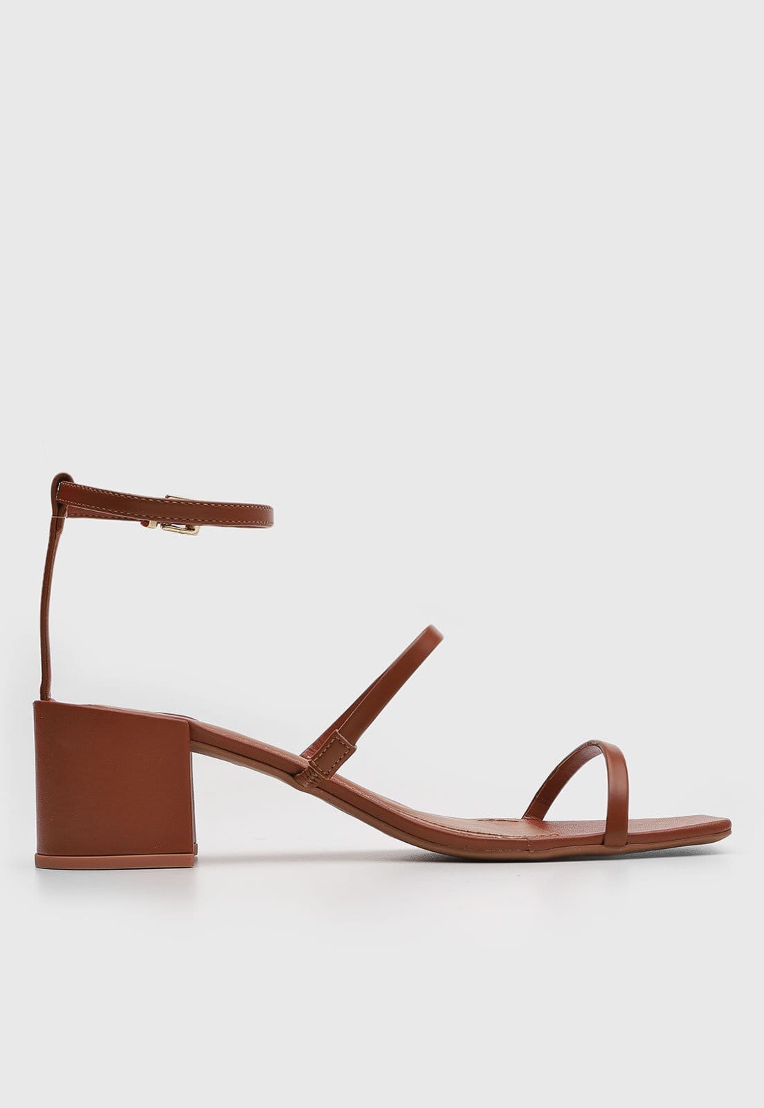 Vista 2 Sandália Feminina Santa Lolla Salto Médio Bico Quadrado Santa Lolla marrom