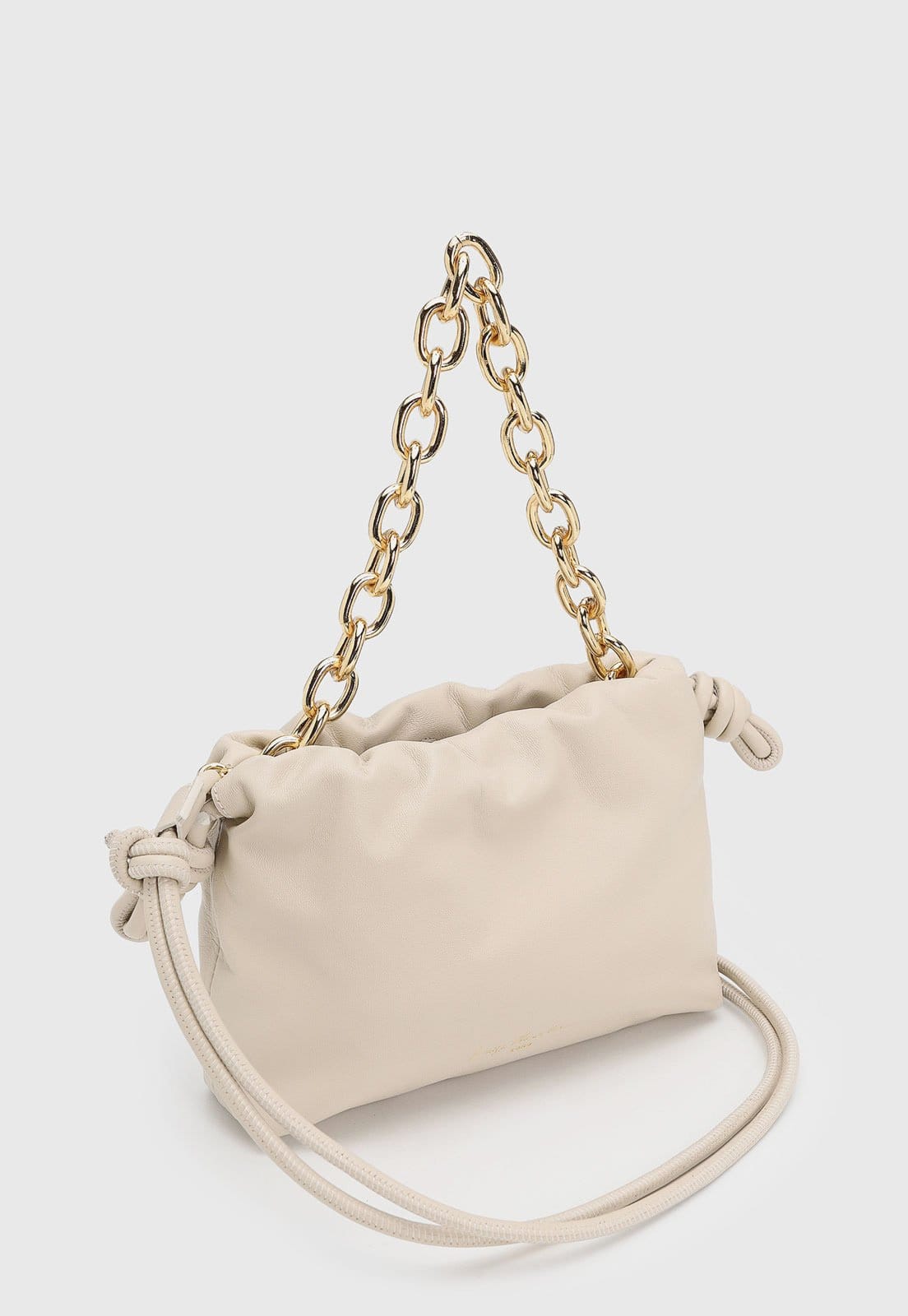 Vista 2 Bolsa Pequena Luiza Barcelos Alça Corrente Off-White Luiza Barcelos off-white white