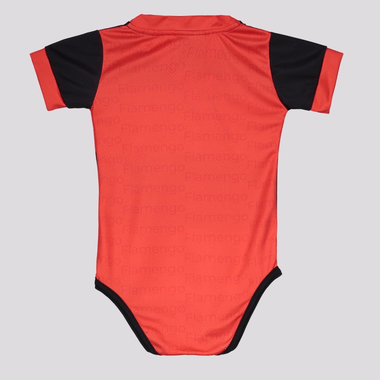 Vista 2 Infantil - Body Premium Flamengo e Preto Torcida Baby vermelho