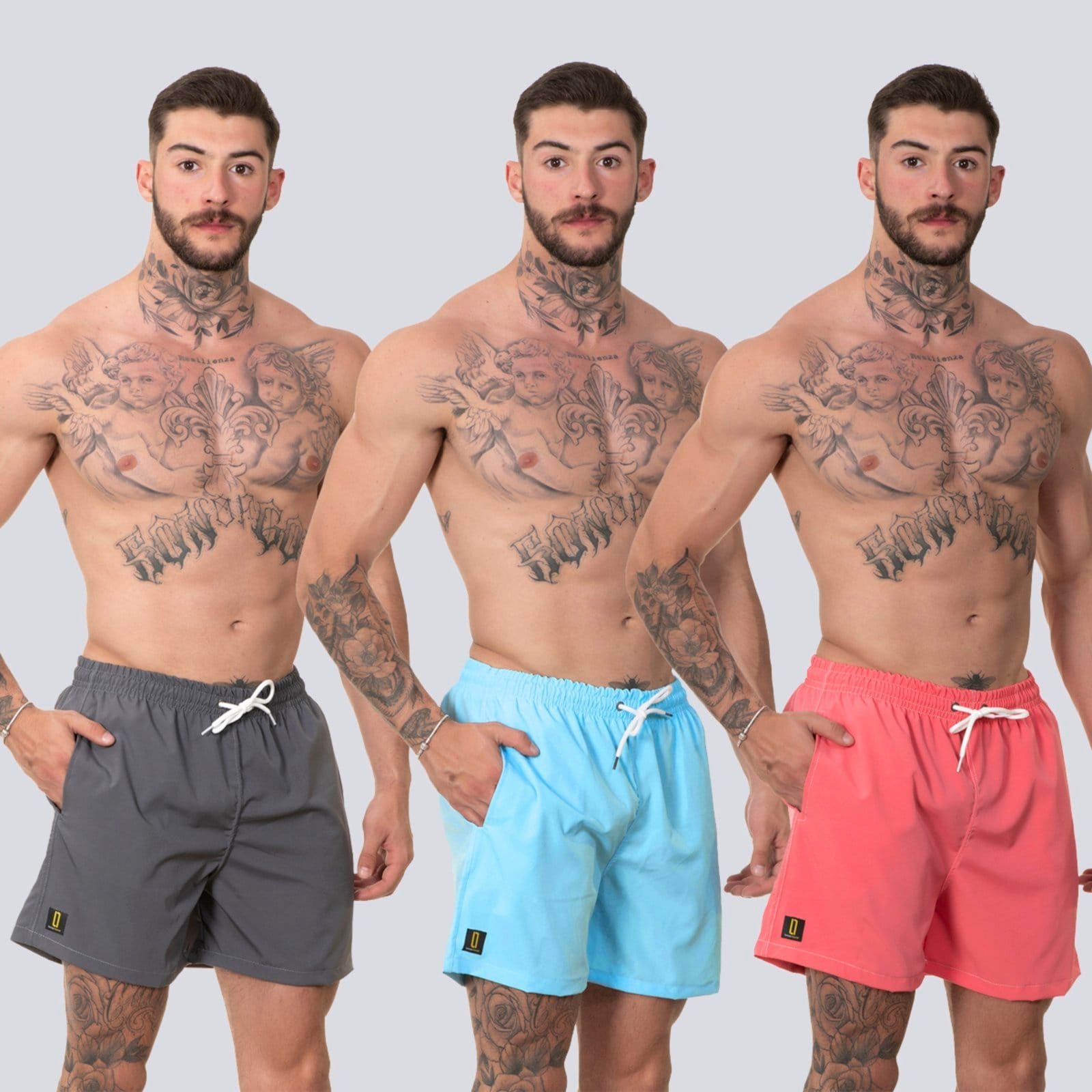 Kit 3 Short Masculino Bermuda Praia Casual Mauricinho Rf320 Colorido