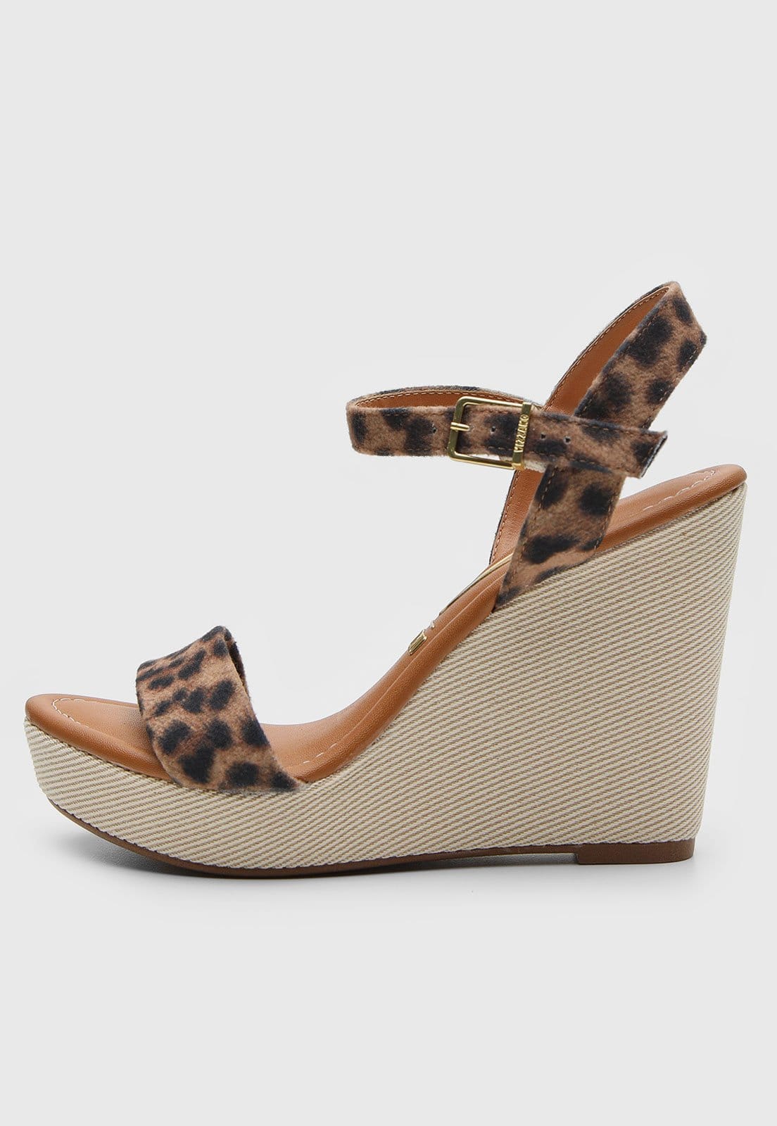 Sandália Feminina Vizzano Salto Anabela Animal Print