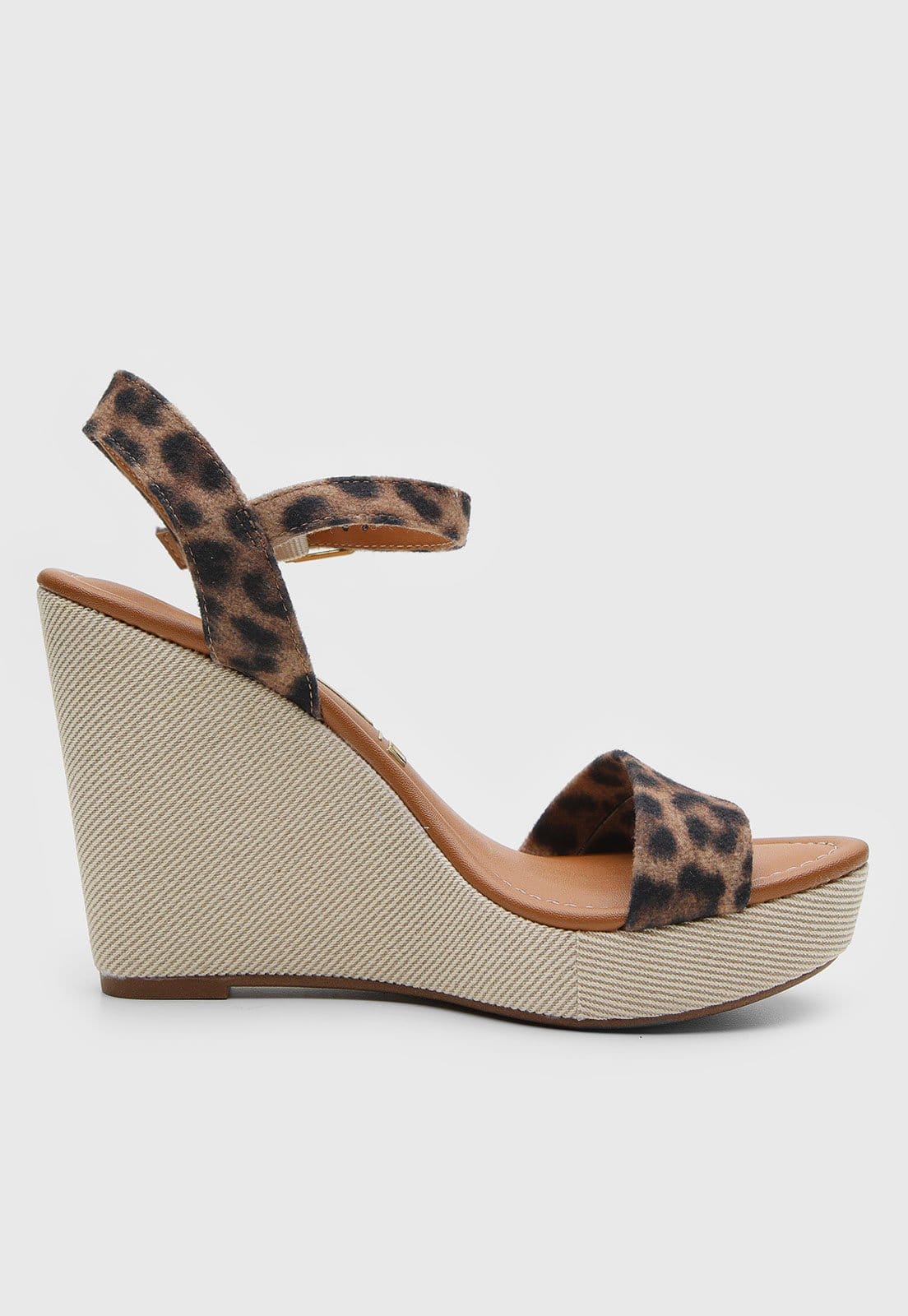 Vista 2 Sandália Feminina Vizzano Salto Anabela Animal Print VIZZANO caramelo