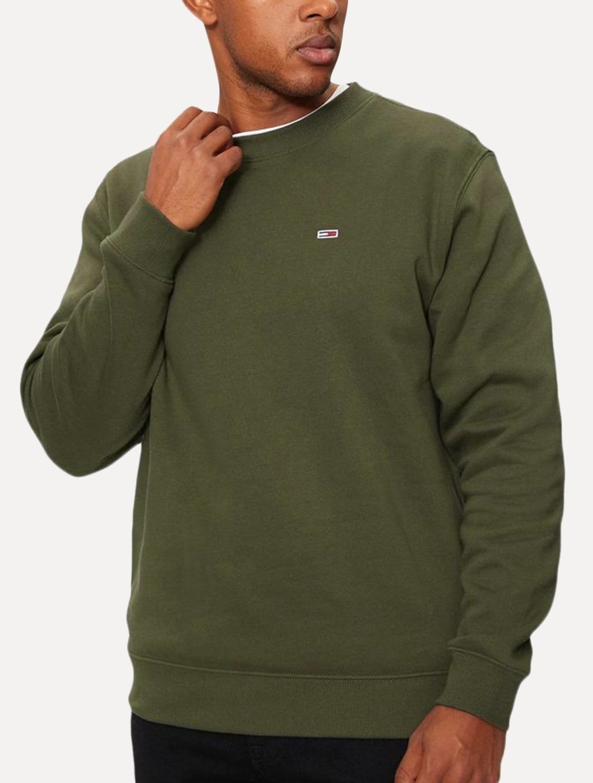 Moletom Tommy Jeans Masculino Fleece Flag Crewneck