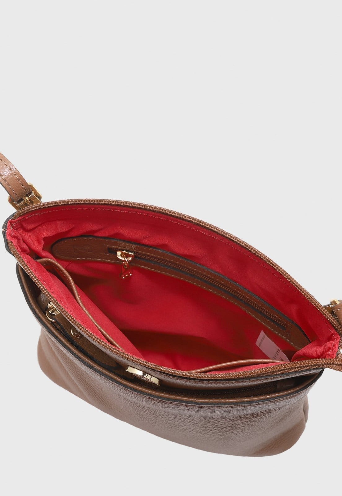 Vista 2 Bolsa Transversal Couro Mariart Itacaré Camel Mariart caramelo