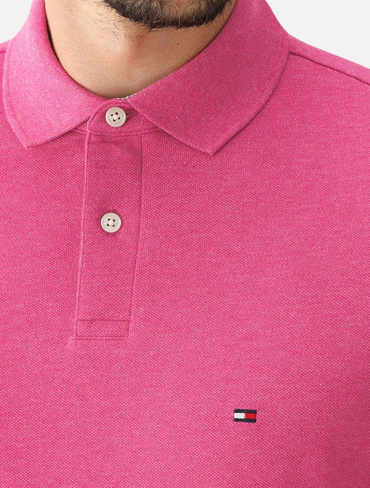 Vista 2 Polo Tommy Hilfiger Masculina Regular Piquet 1985 Pink Tommy Hilfiger rosa pink