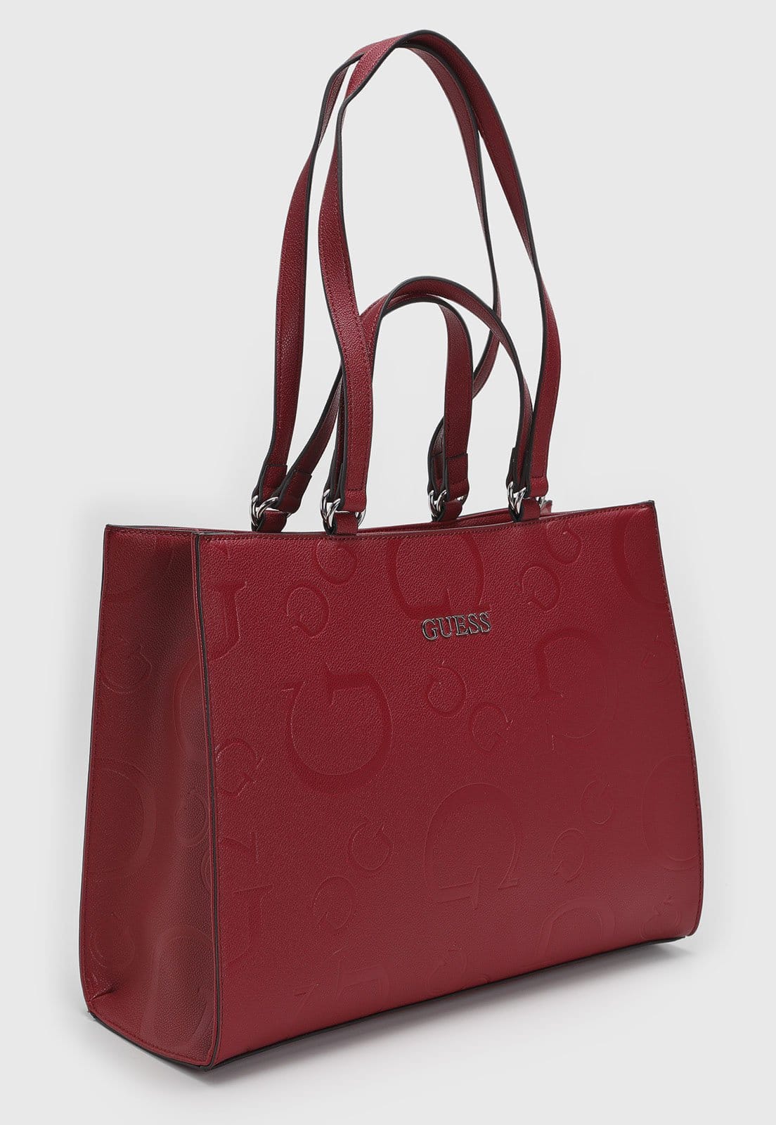 Vista 2 Bolsa Feminina Guess Grande Monograma Vermelha Guess vermelho