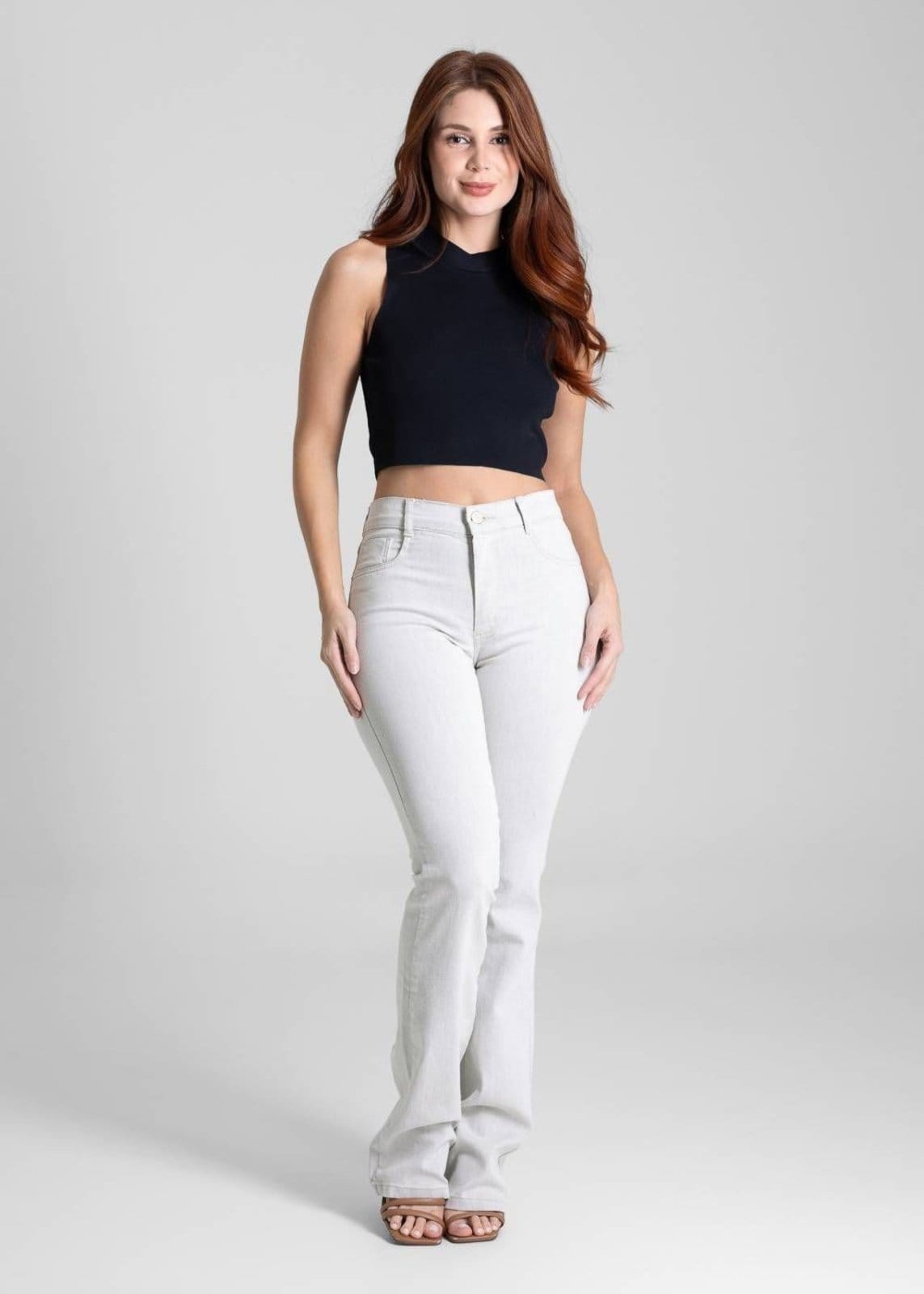 Vista 2 Calça Sarja Sawary Boot Cut - 281855 Sawary branco