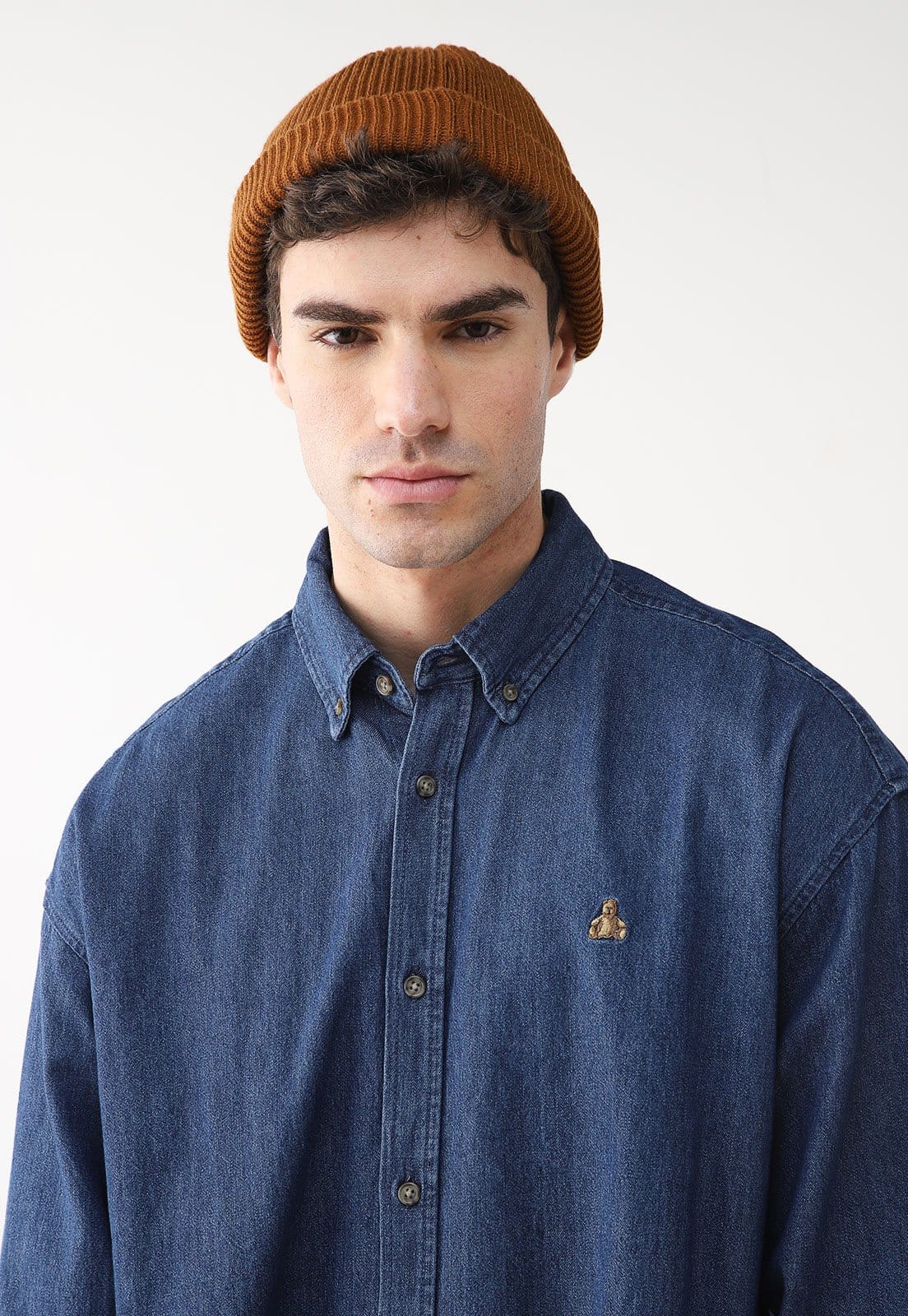 Vista principal Camisa Jeans GAP Reta Lisa GAP azul