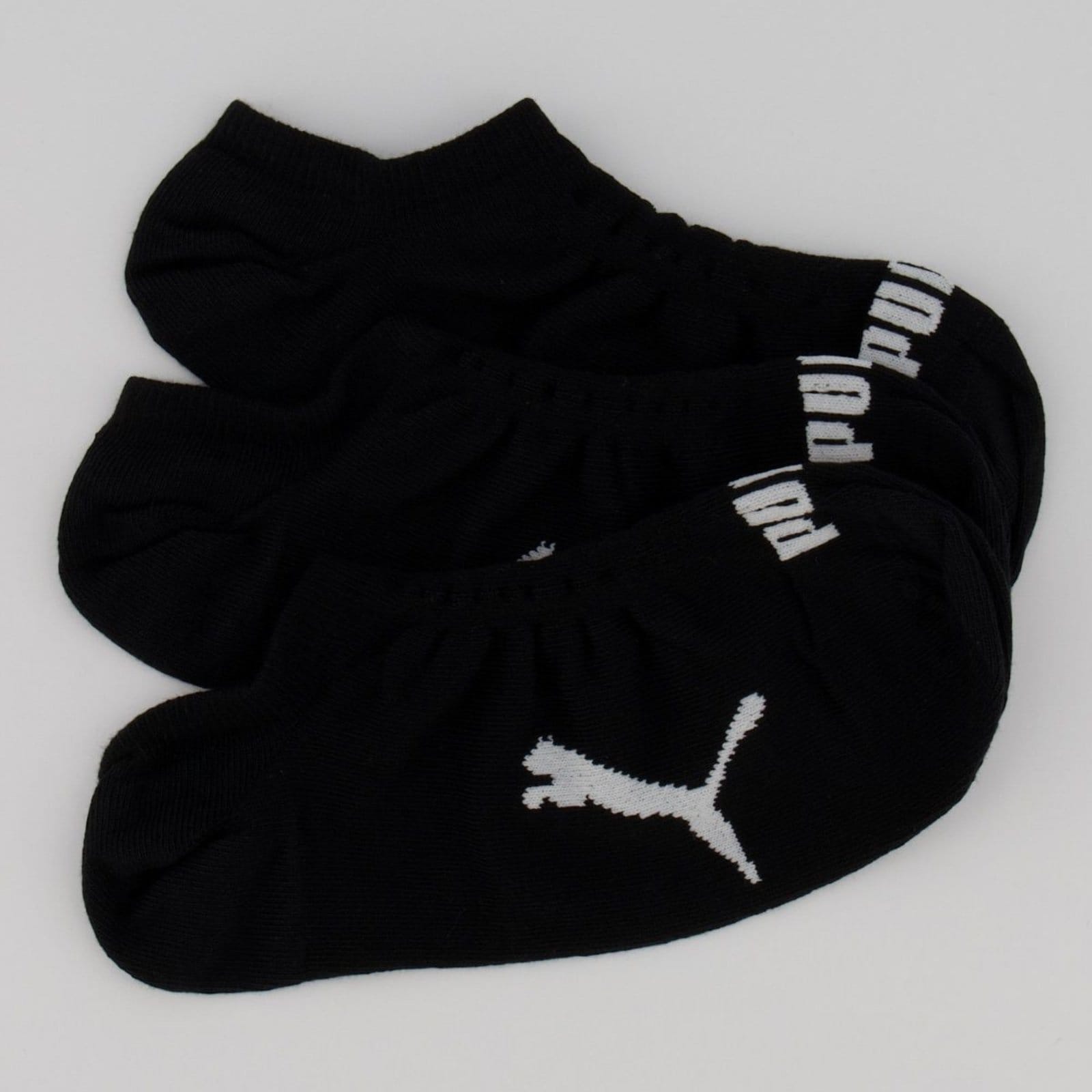 Kit Meia Puma Sapatilha 3 pares Preta