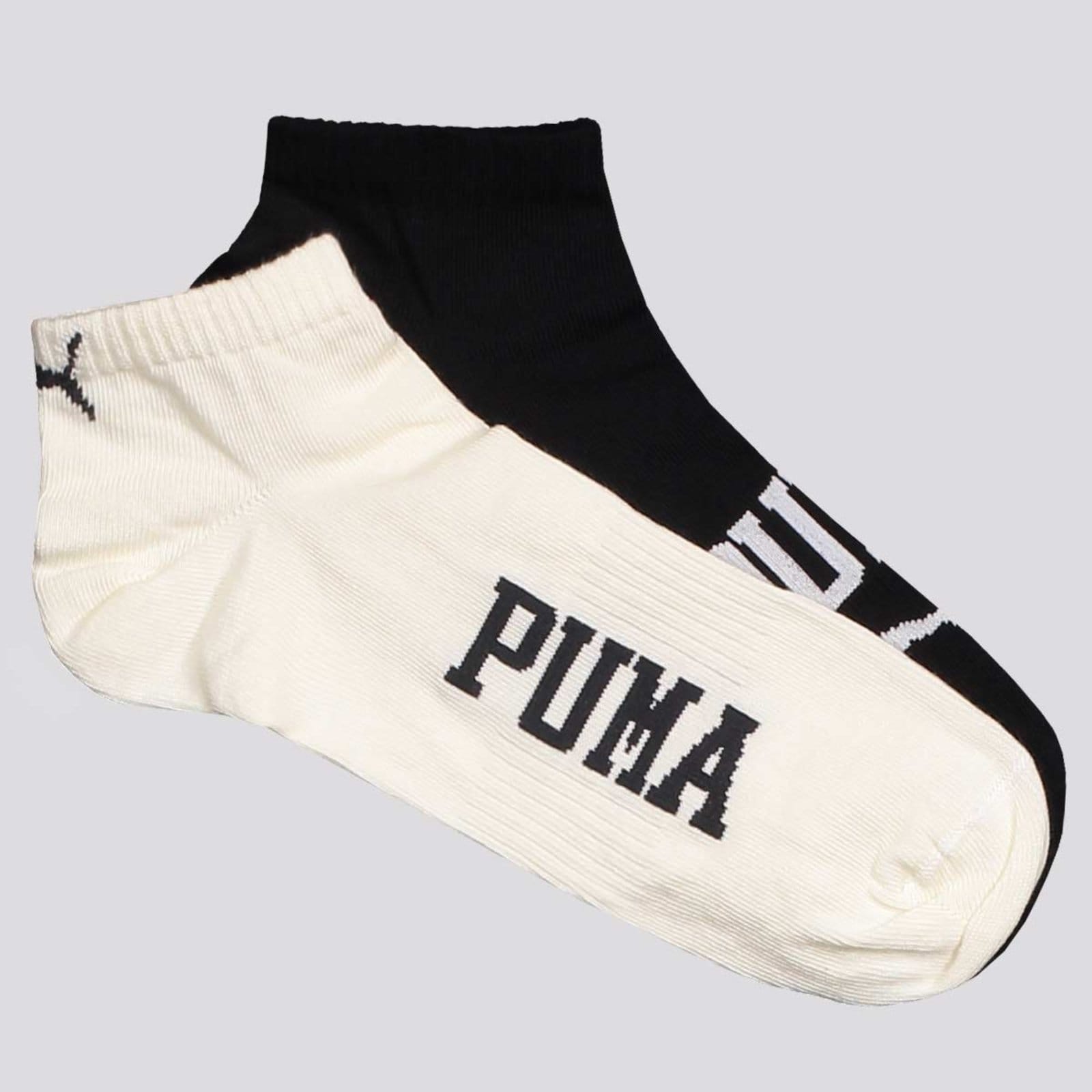 Vista principal Kit Meia Puma Sapatilha Everday 2 Logo Pares Off e Preta Puma white