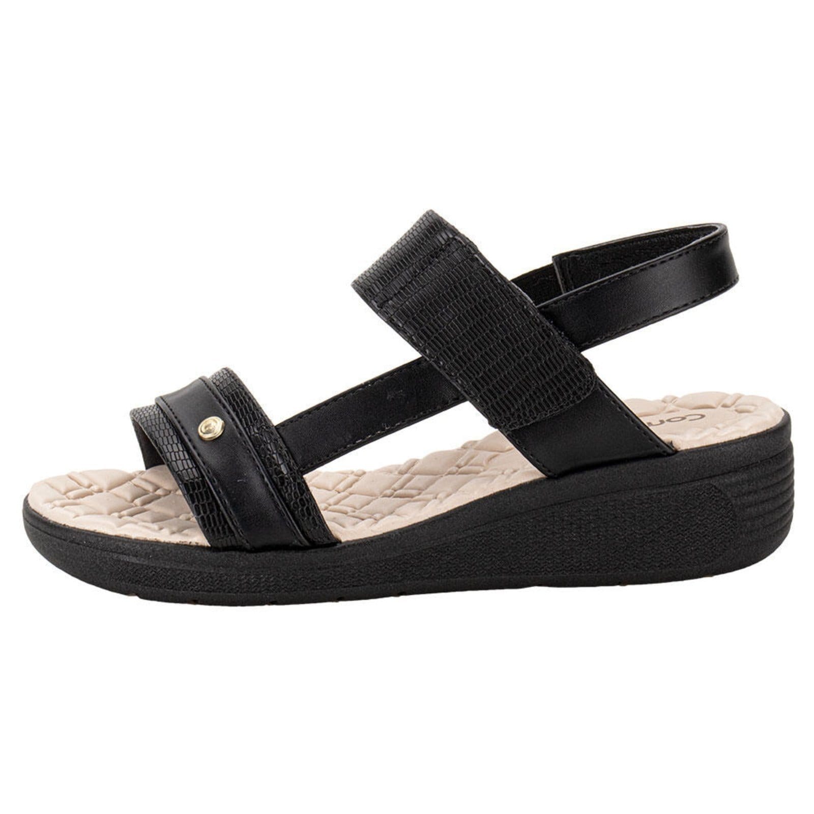 Vista 2 Sandália Feminina Anabela Comfortflex 2488404 1456407 Comfortflex preto