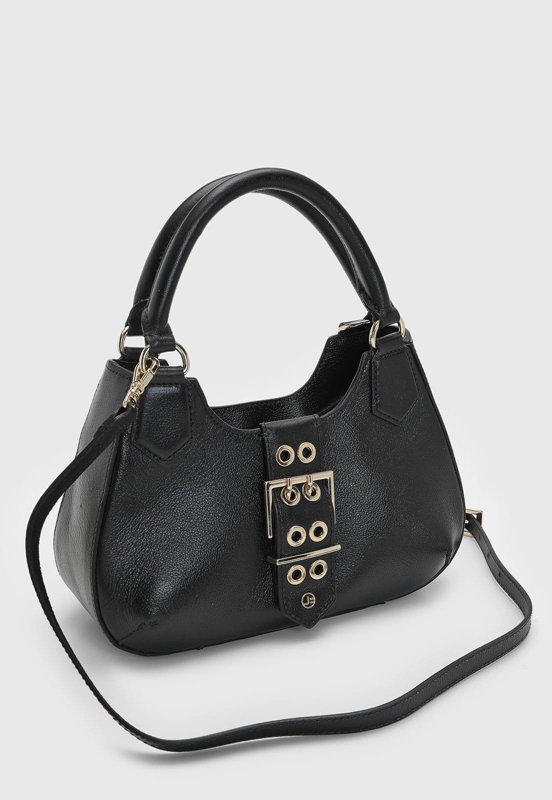 Vista 2 Bolsa Feminina Jorge Bischoff Detalhe Metálico Preta Jorge Bischoff preto