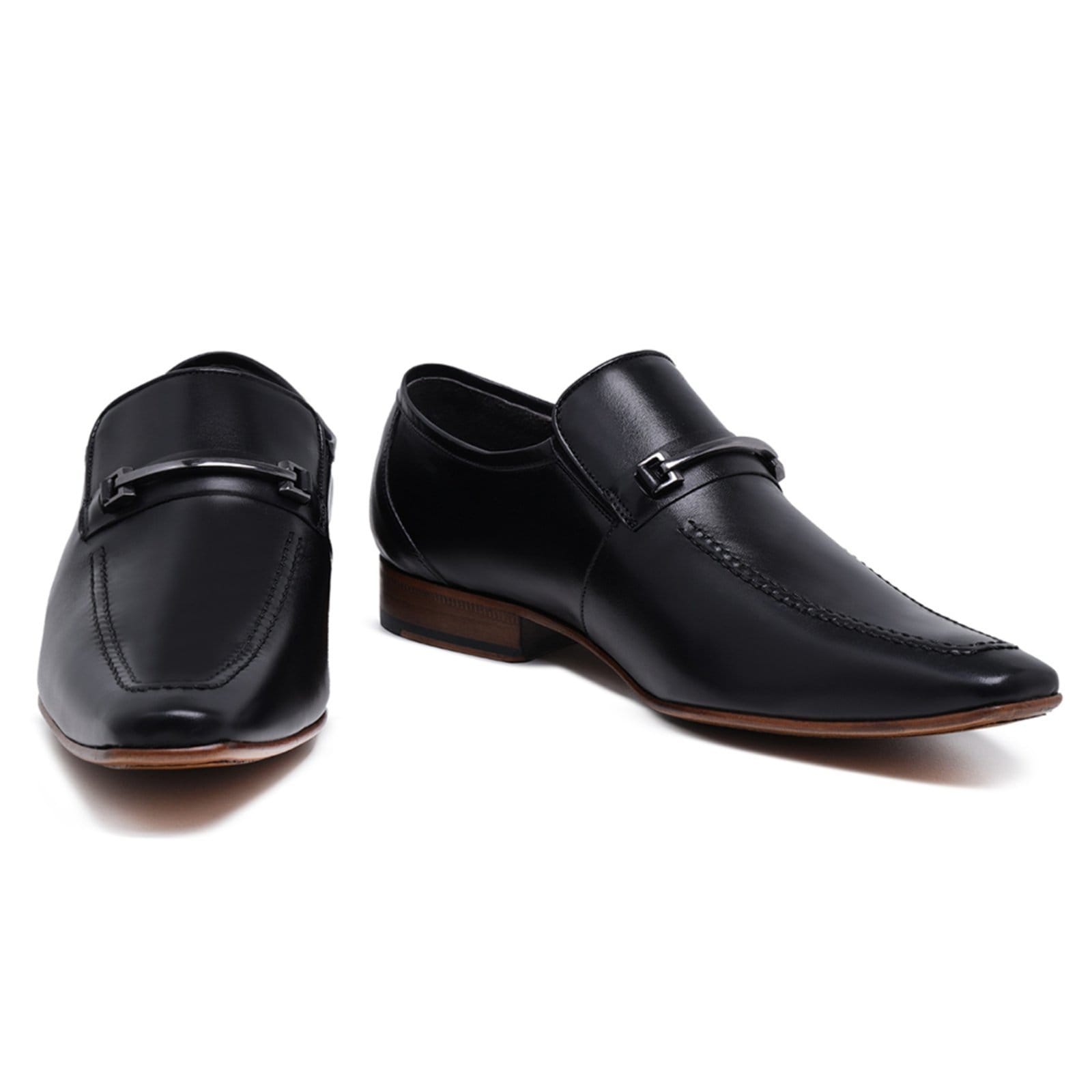 Vista 2 Sapato Loafer Horsebit Social Malbork Couro Sola Couro 125P Malbork preto