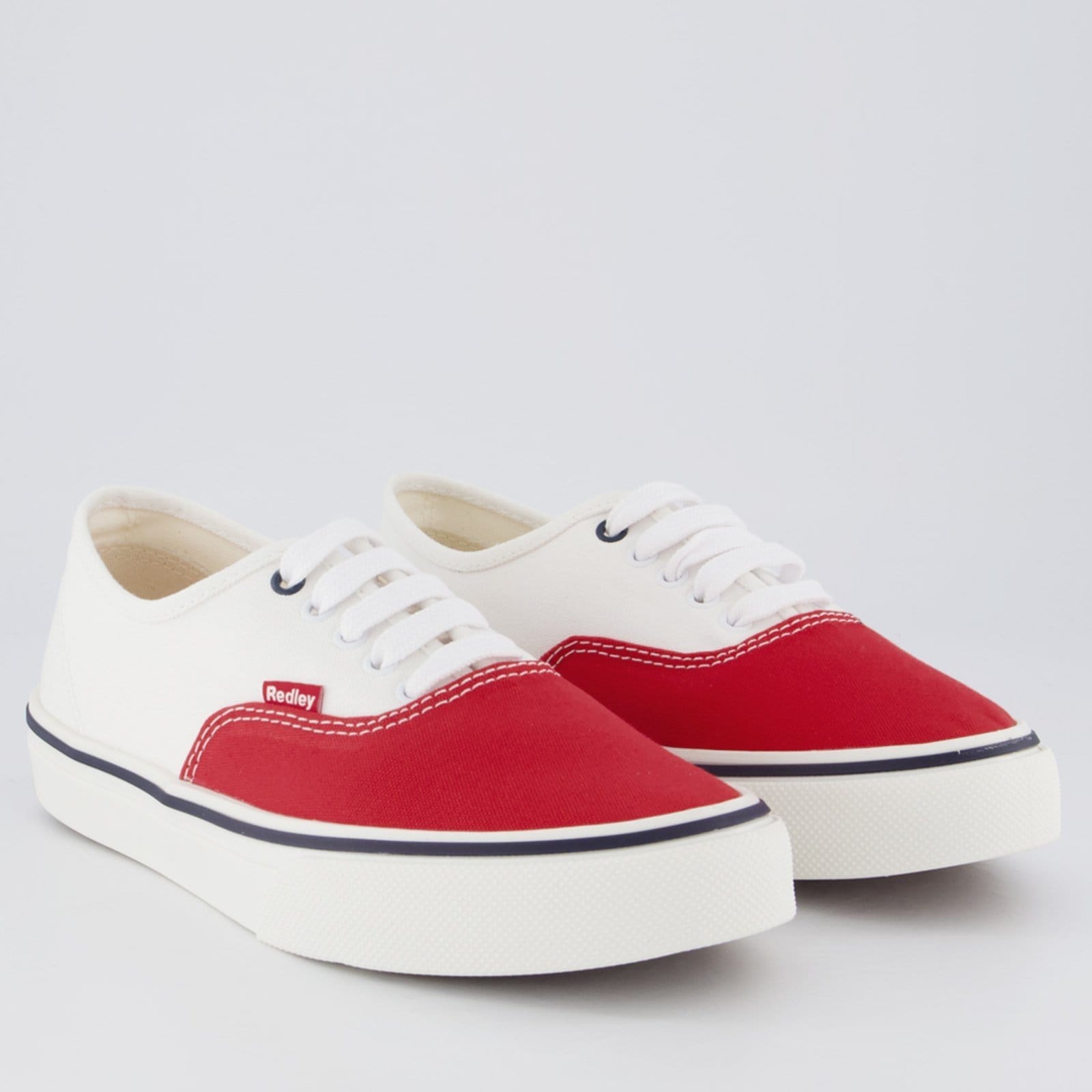 Vista 2 Tênis Redley Originals Bicolor e Vermelho Redley branco
