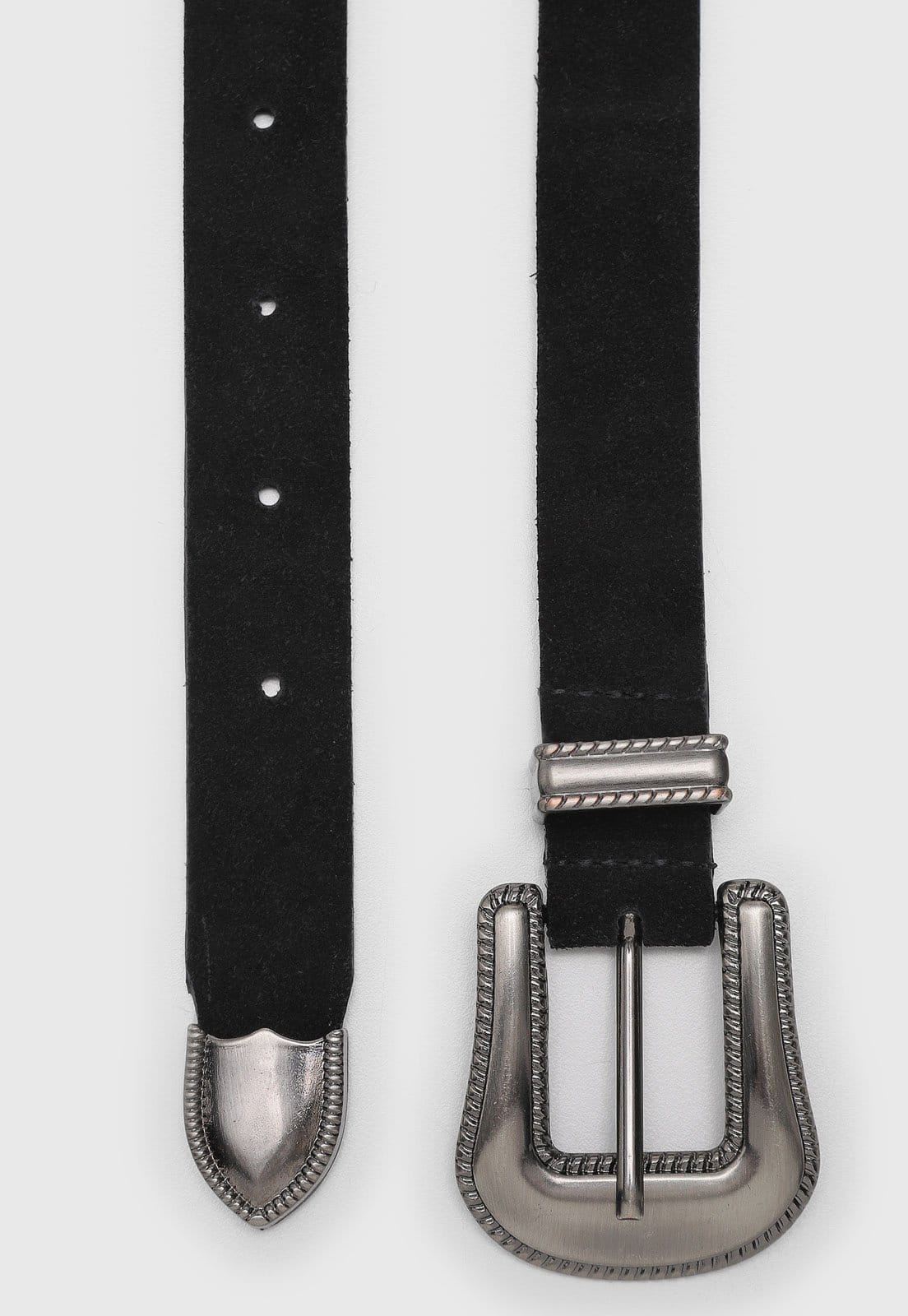 Vista 2 Cinto Santa Lolla Camurça Fivela Metálica Santa Lolla preto