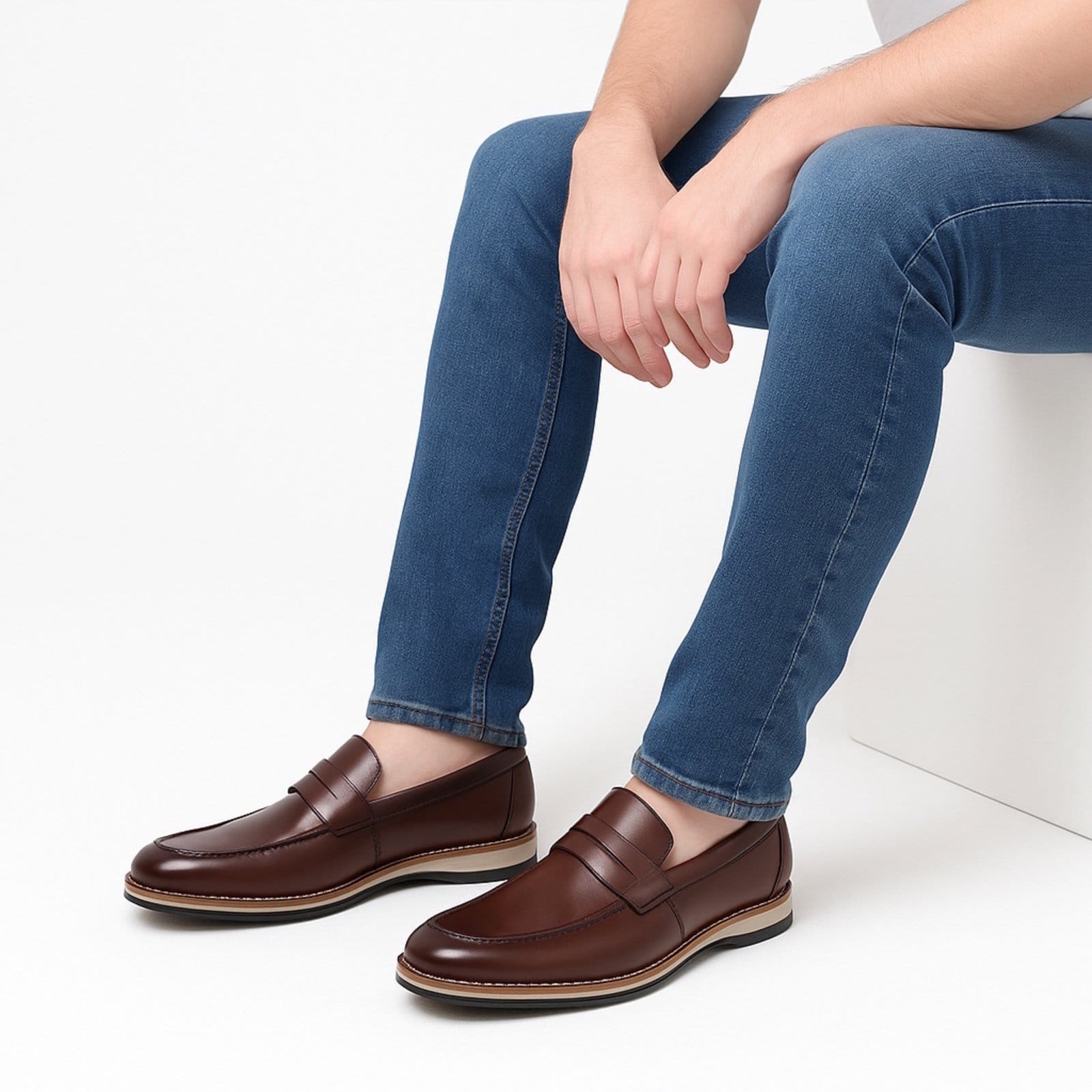 Sapato Social Mocassim Masculino Loafter Casamento Premium Café - 2