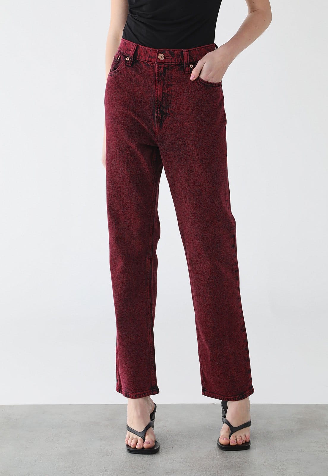 Calça Feminina GAP Reta Vermelha