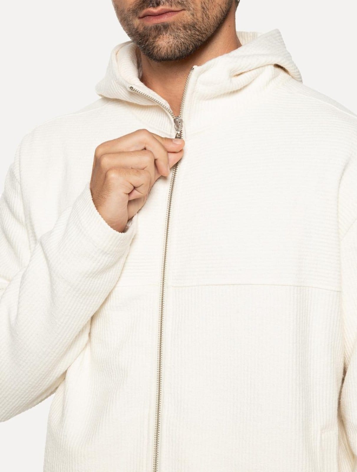 Vista 2 Blusa Osklen Masculina Hoodie Soft Fuzz Off-White Osklen off-white white