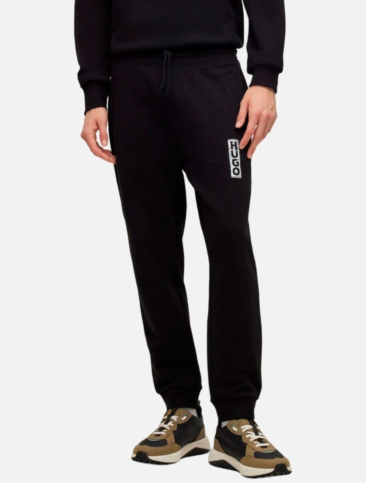 Calça Hugo Boss Relaxed Fit Malha Dogur Preta