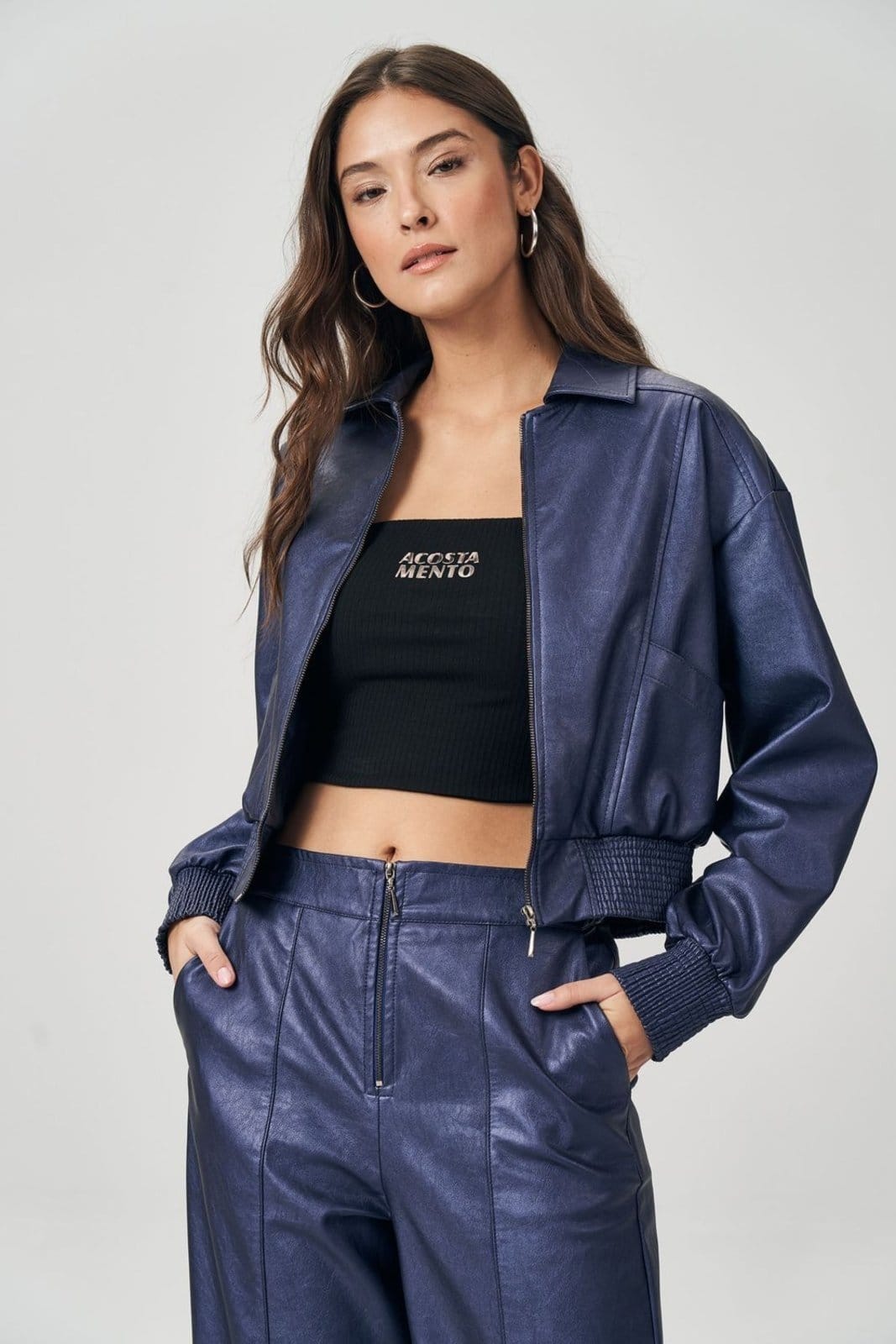 Jaqueta Bomber Sublime PU Feminina Acostamento