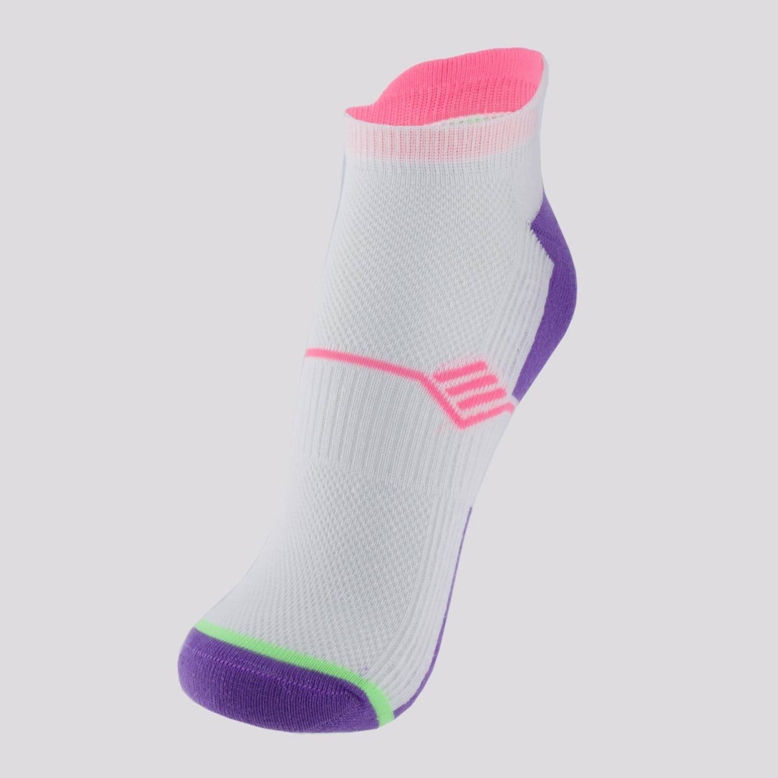 Meia Selene Sapatilha Performance Feminina Banca e Roxa