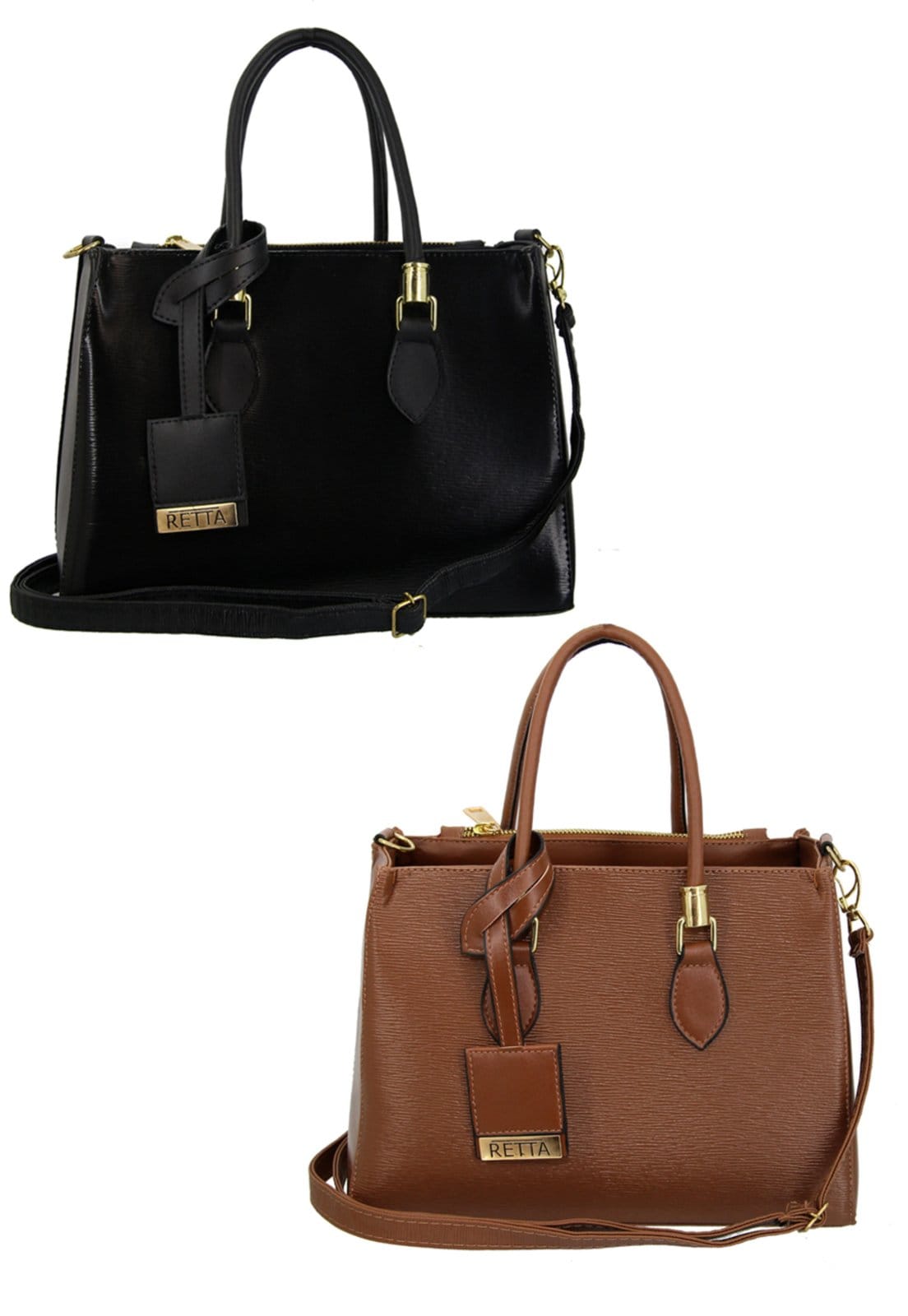 Kit duas bolsas Baú Marrom e Preta