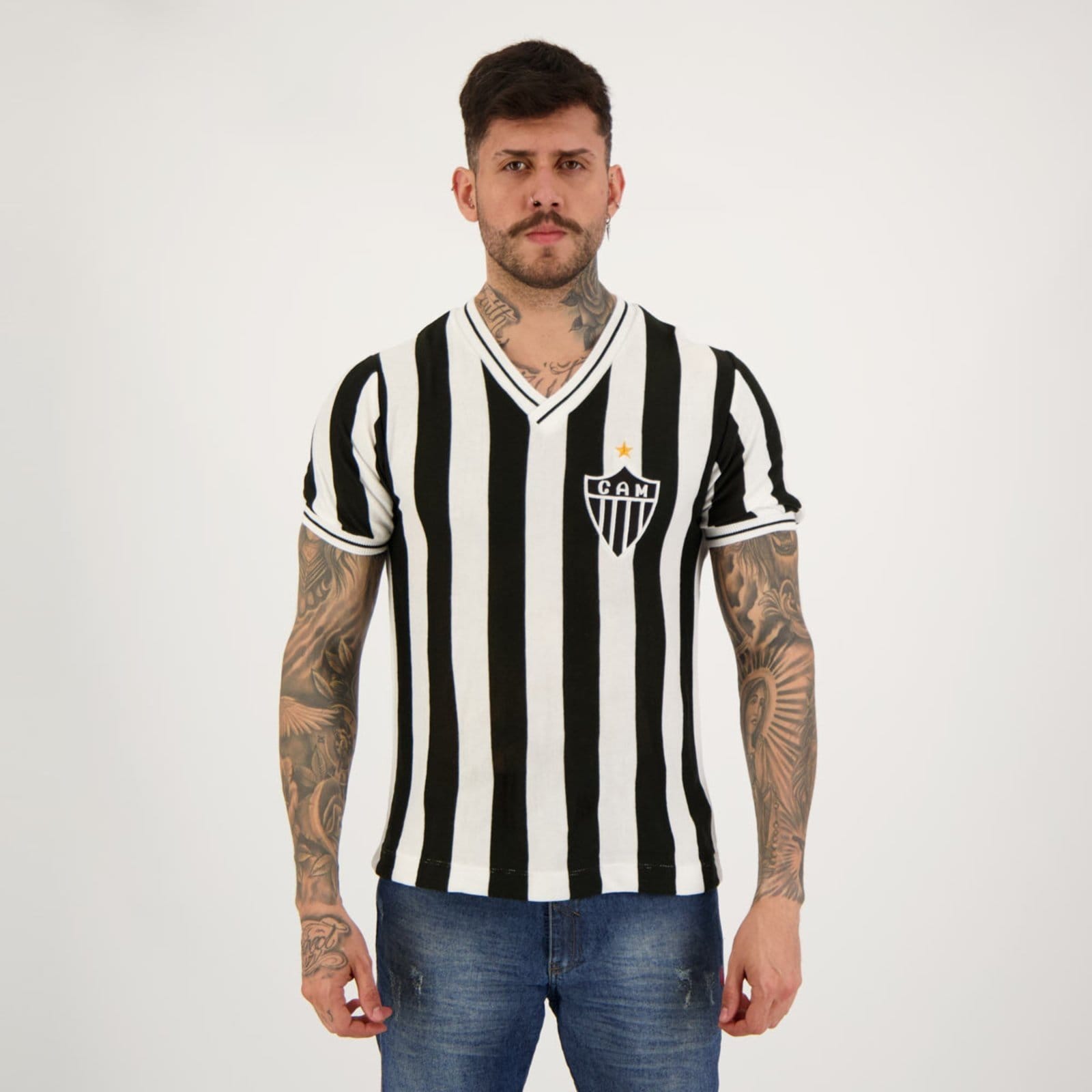 Vista principal Camisa Atlético Mineiro Retrô 1982 N 10 Oldoni preto