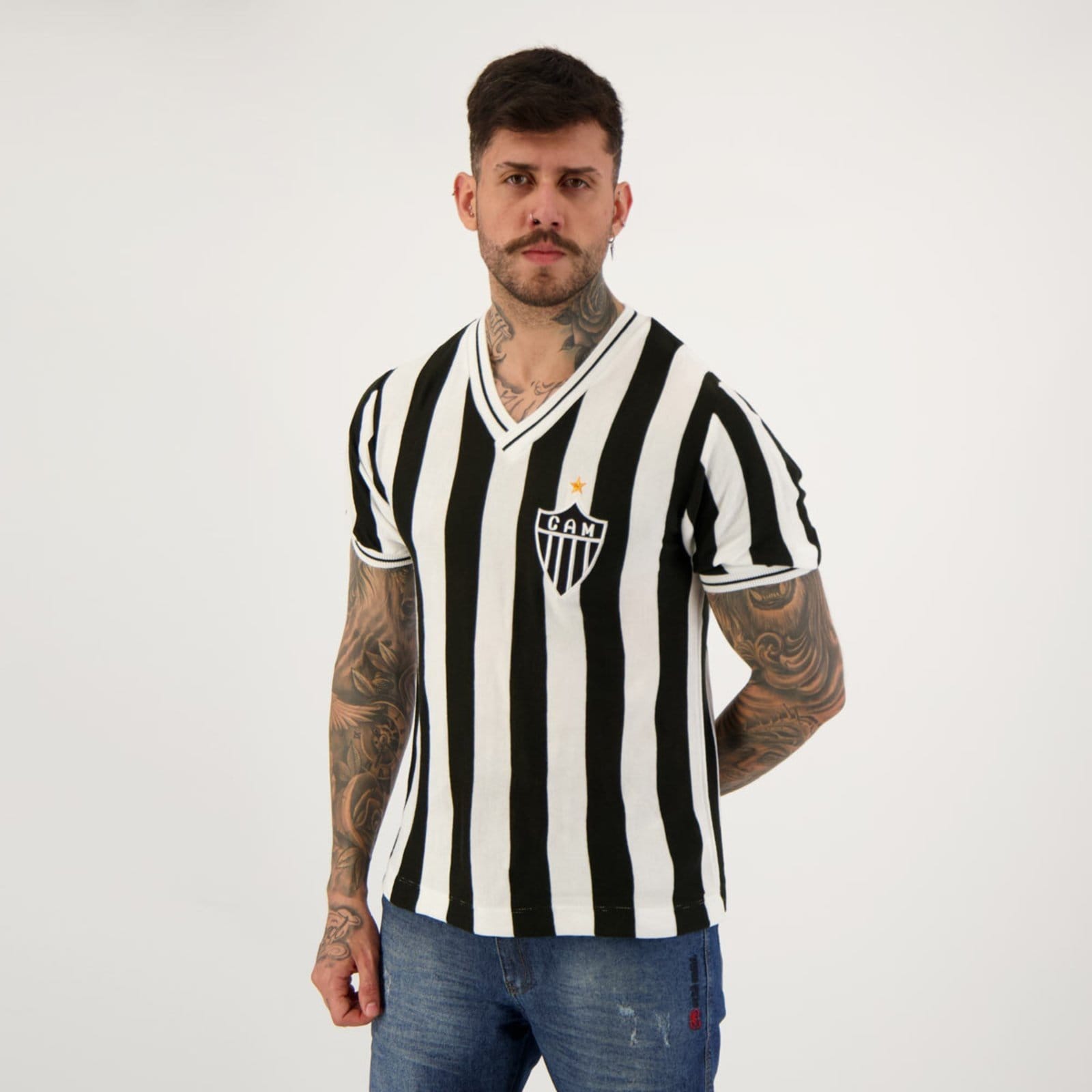 Vista 2 Camisa Atlético Mineiro Retrô 1982 N 10 Oldoni preto