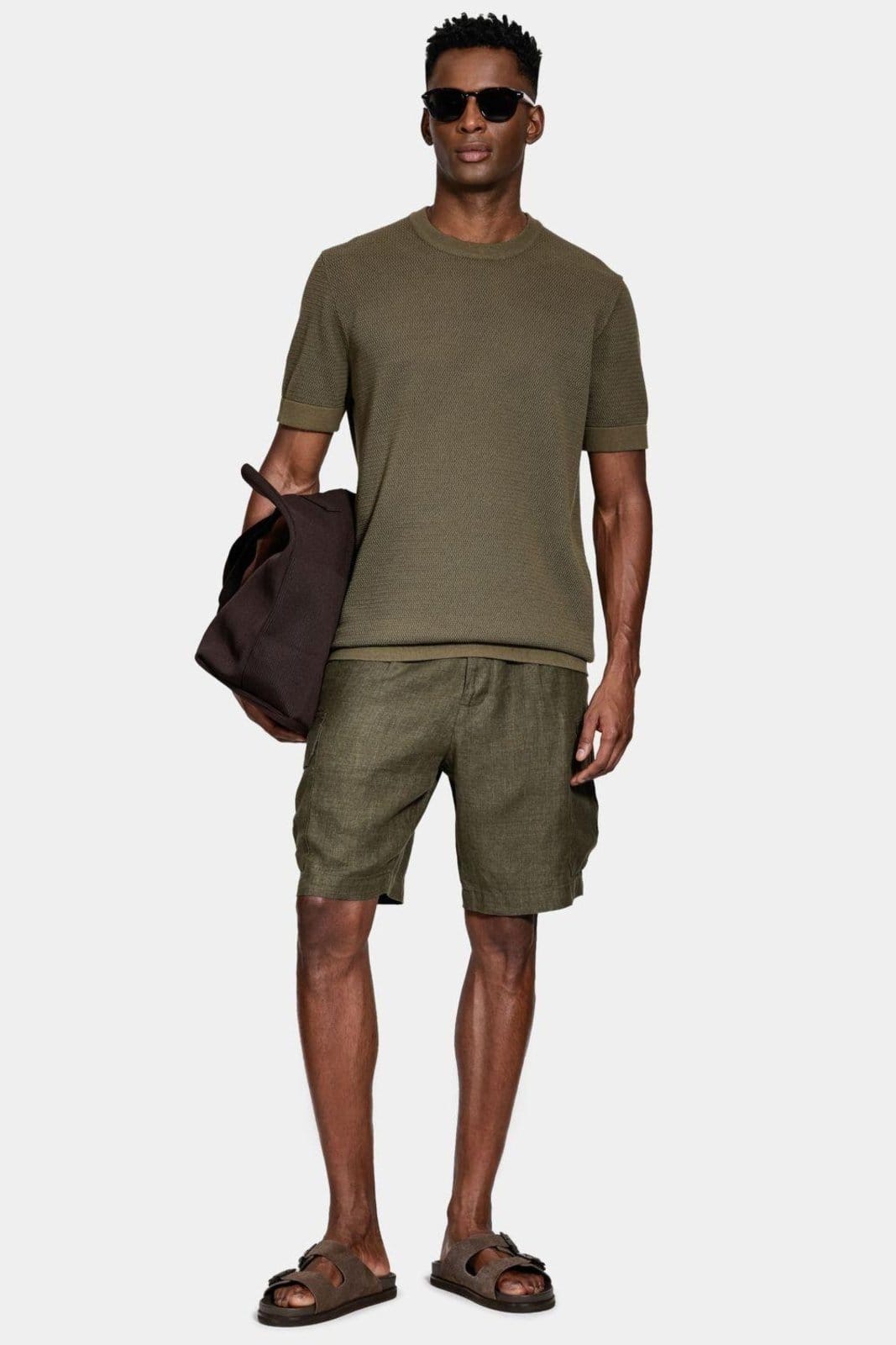 Vista 2 Tricot Aramis Aramis Manga Curta Algodão Piquet Oliva Aramis verde oliva
