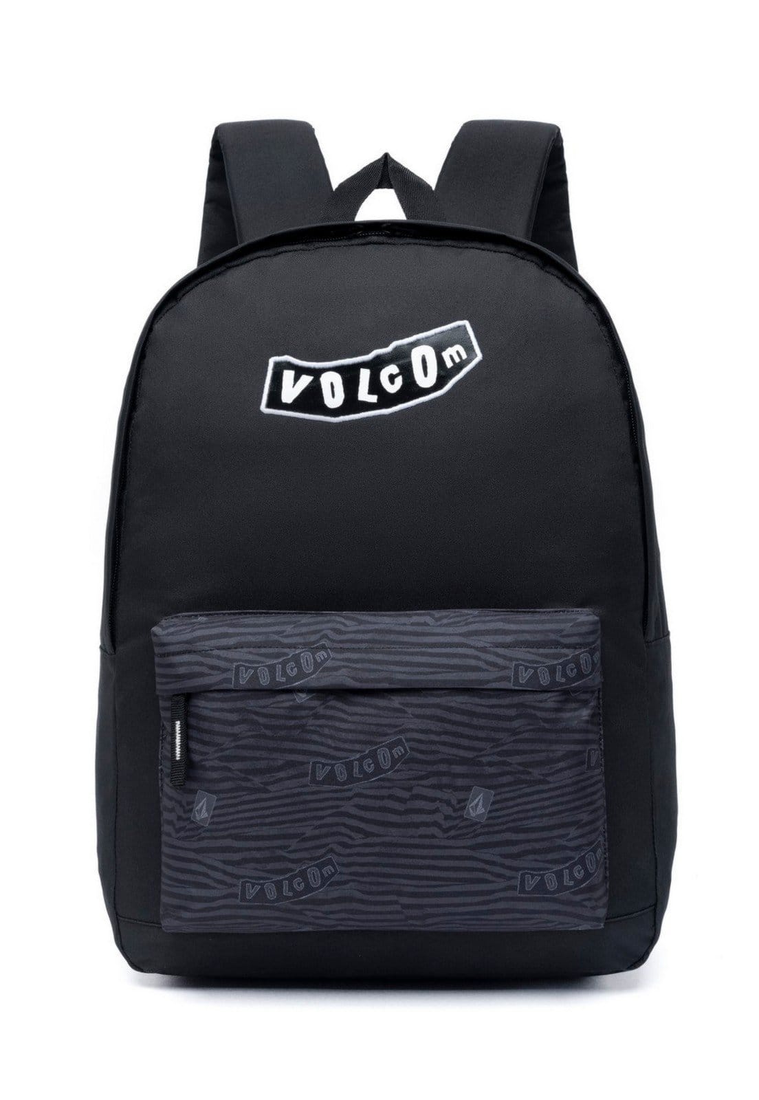 Vista principal Mochila Volcom Escolar Universitária Resistente Moderna Notebook Volcom preto