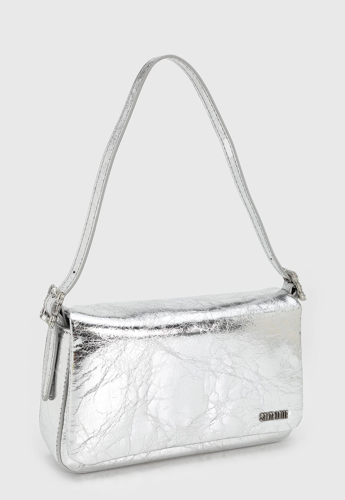 Vista 2 Bolsa Média Santa Lolla Metalizada Prateada Santa Lolla prata
