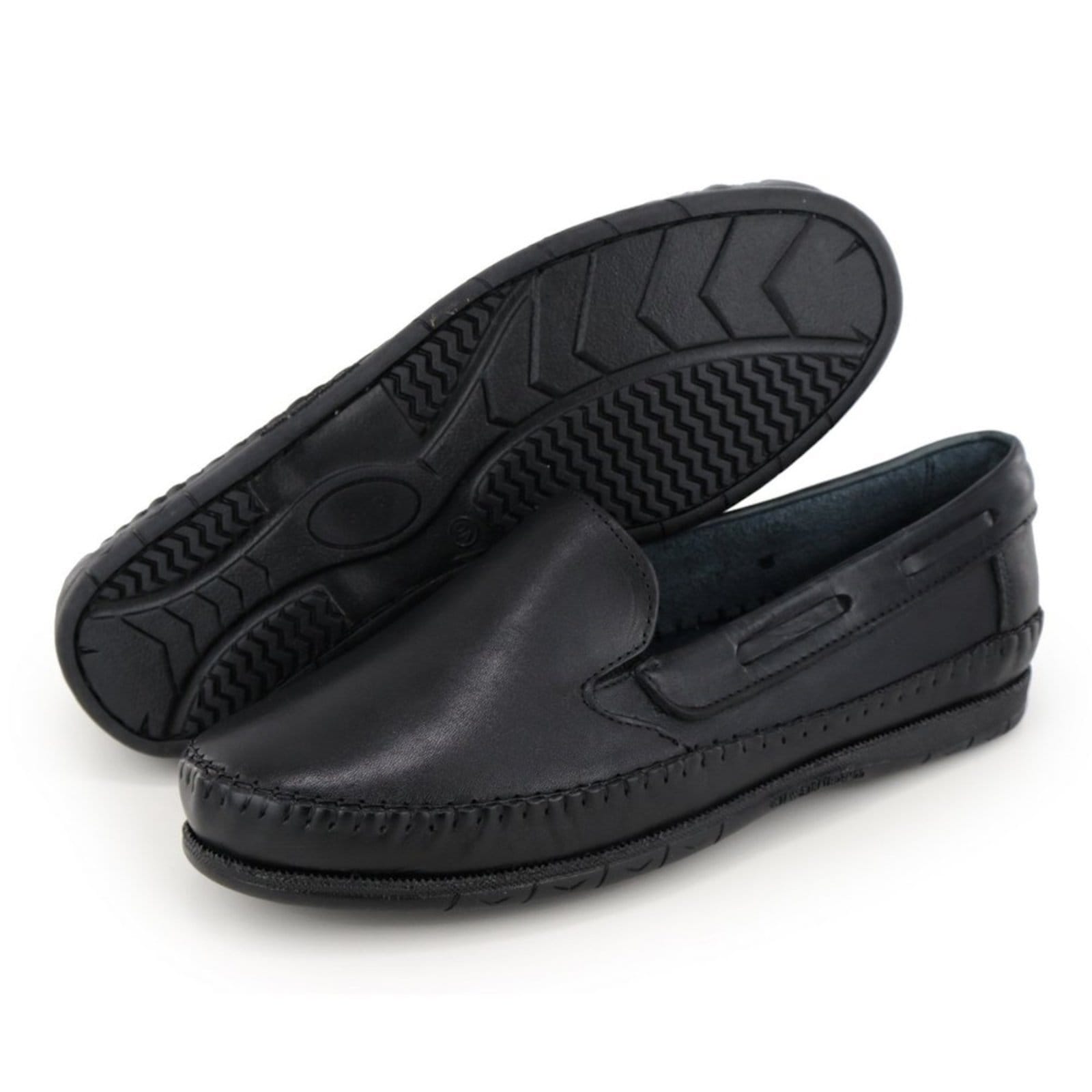 Vista 2 Sapatilha Masculina em Couro Confortavel Preta Bia Ramos preto