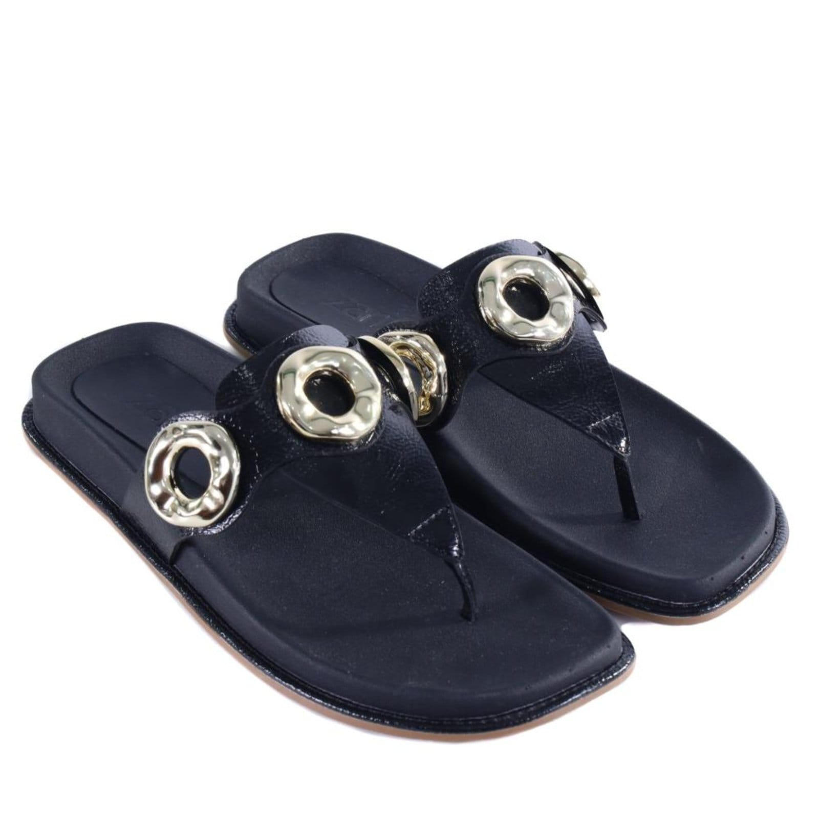 Vista 2 Papete Feminina Zariff 50471-90895 Verniz Preto Zariff incolor