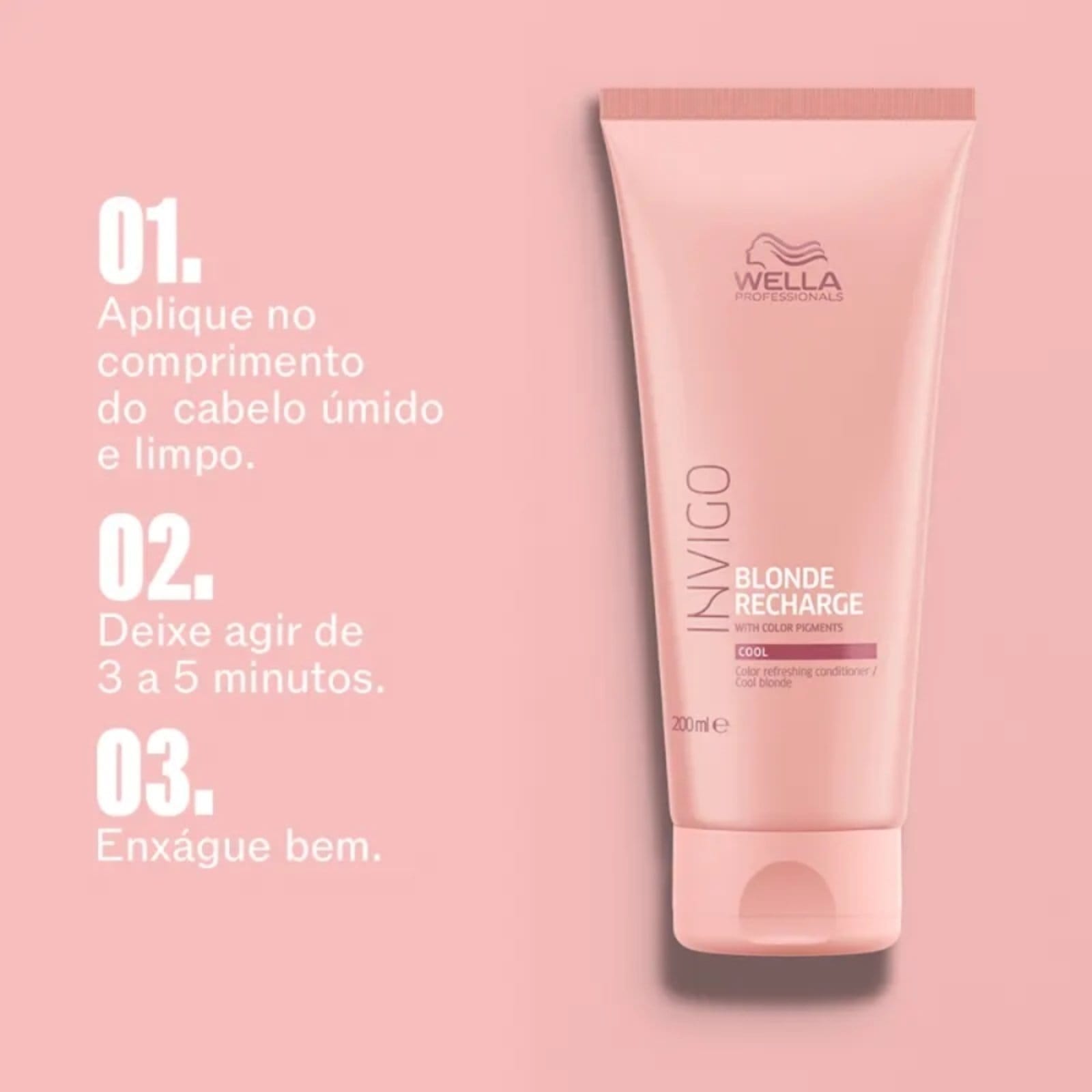 Vista 2 Wella Blonde Recharge Condicionador Wella rosa